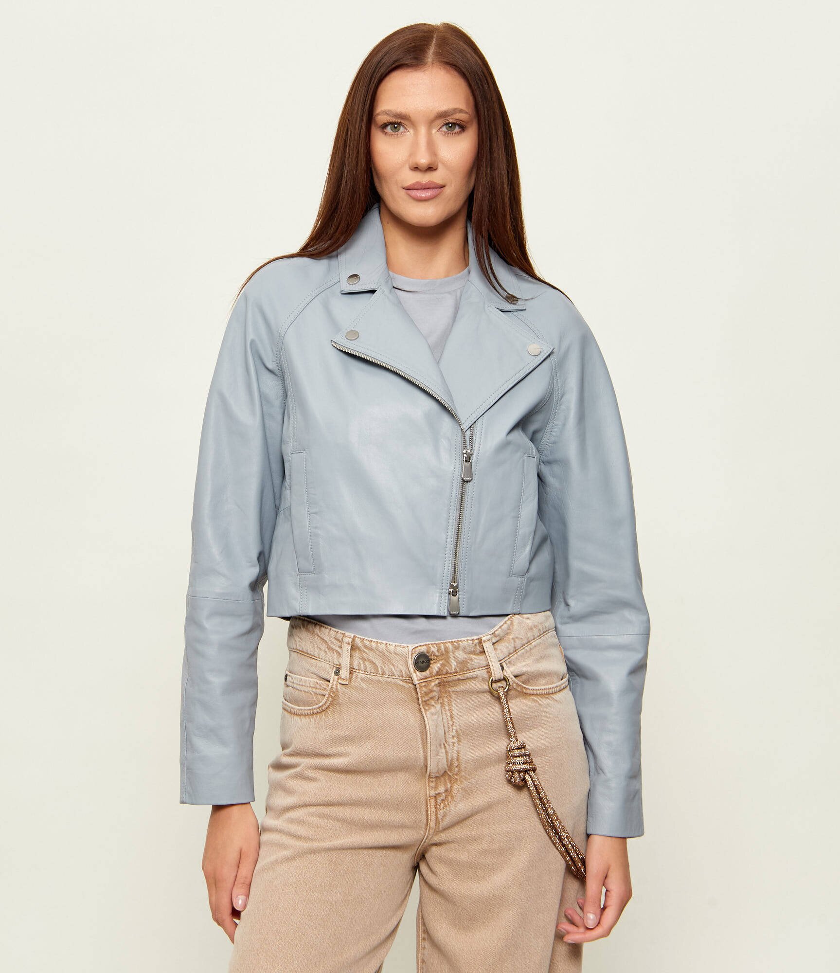 Pinko Geacă de piele CARLENE | Cropped Fit