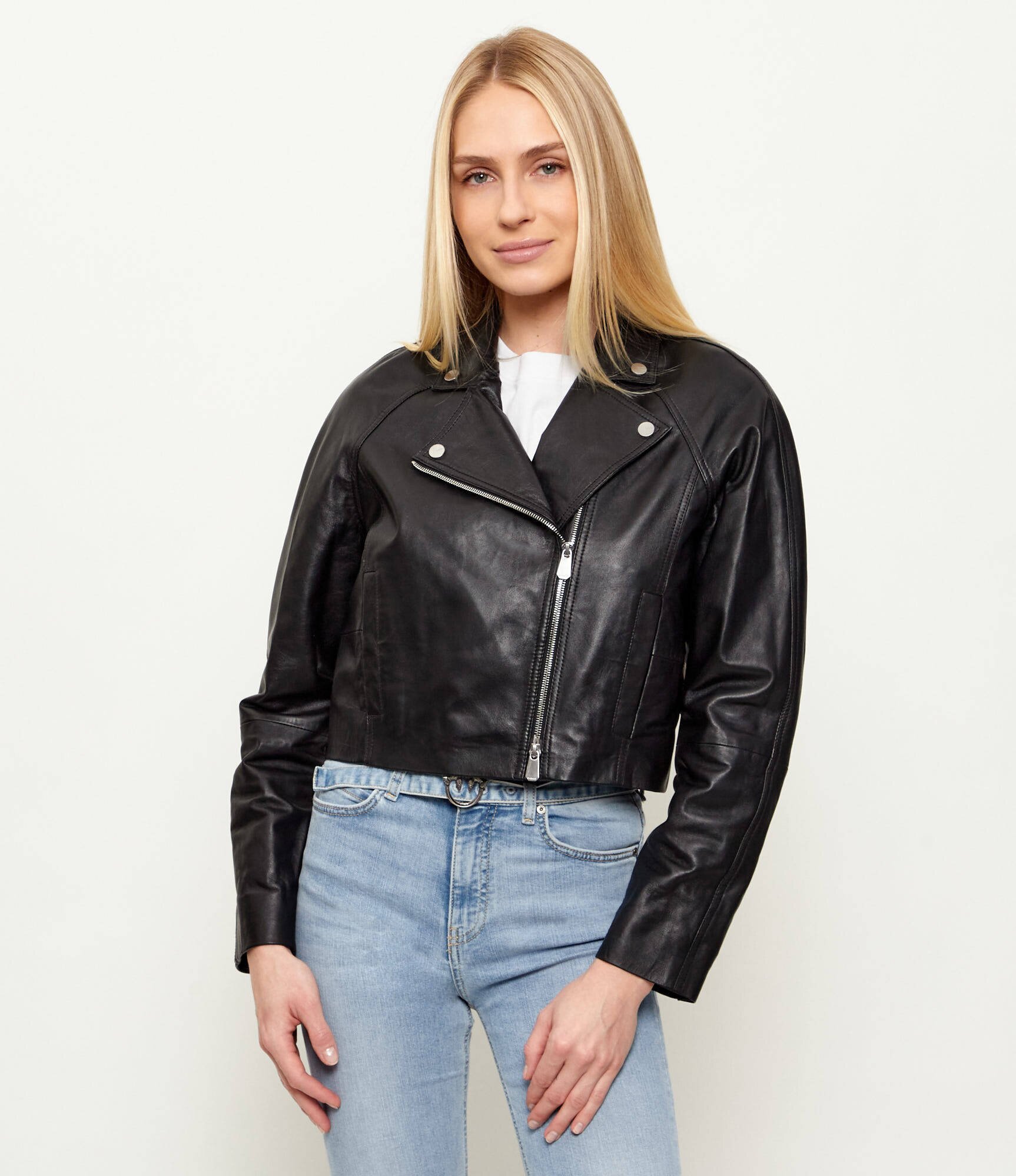 Pinko Geacă de piele CARLENE | Cropped Fit