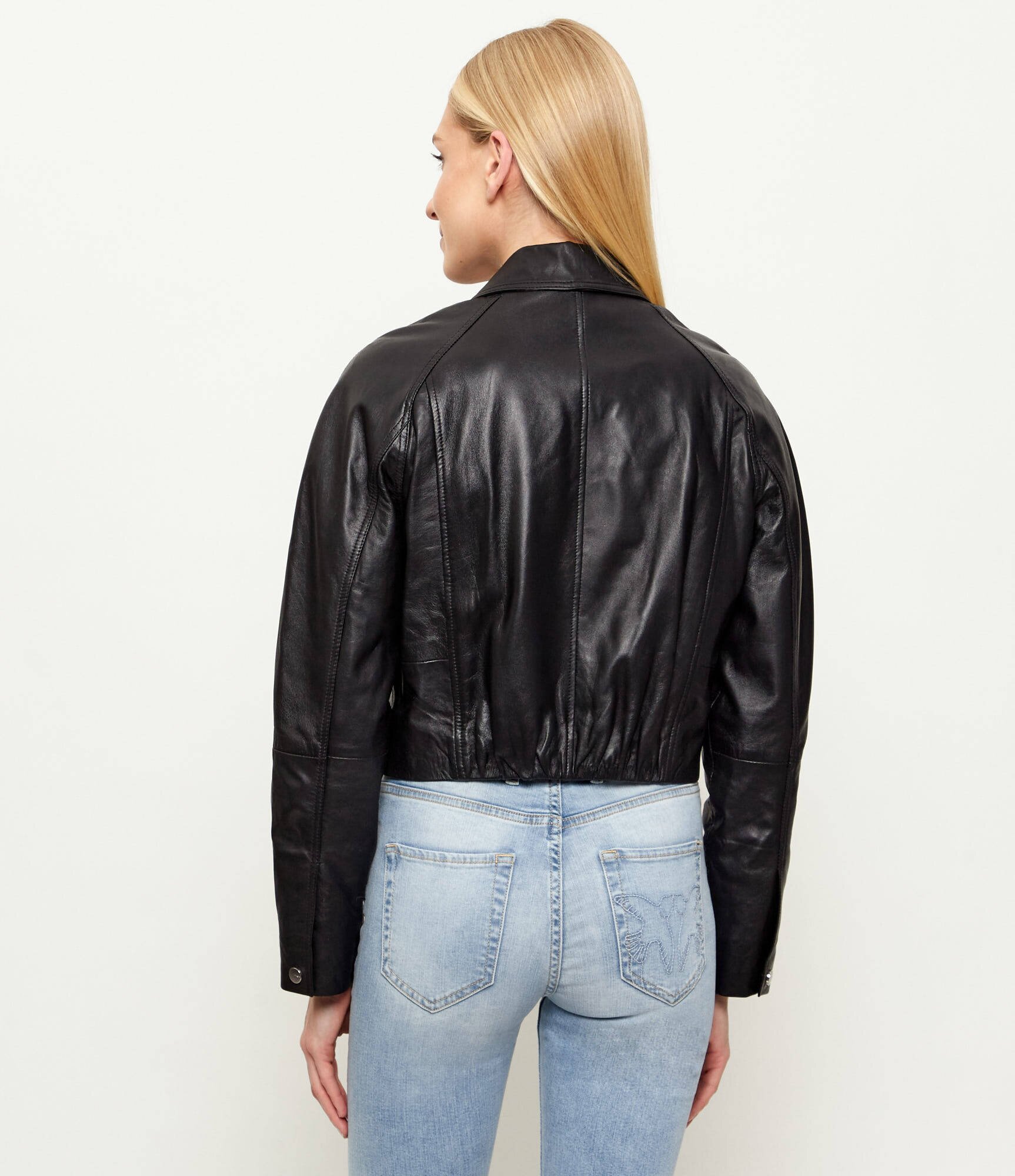 Pinko Geacă de piele CARLENE | Cropped Fit