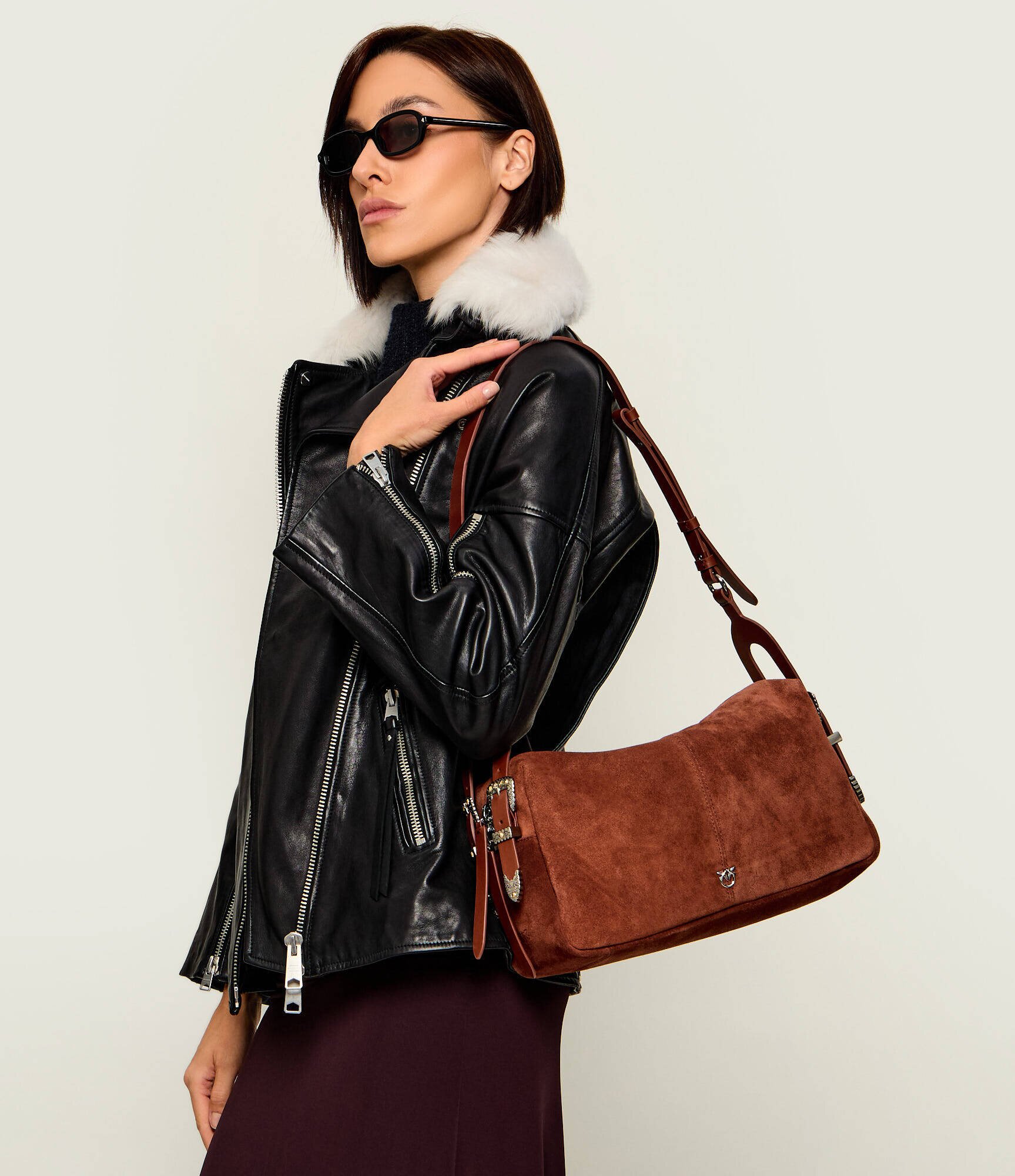 Pinko Geantă pe umăr 24 Classic | piele întoarsă