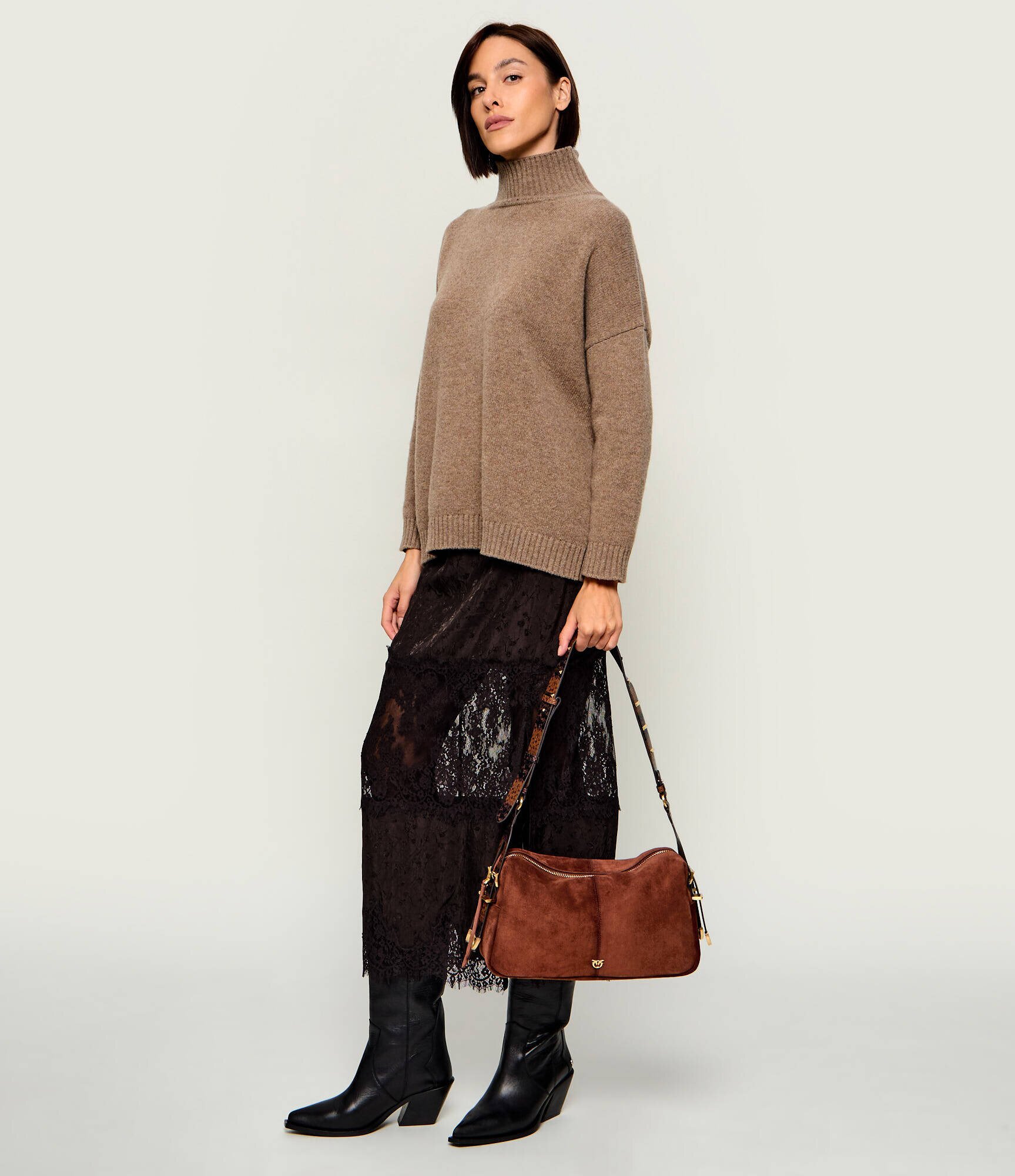 Pinko Geantă pe umăr 24 Classic | piele întoarsă
