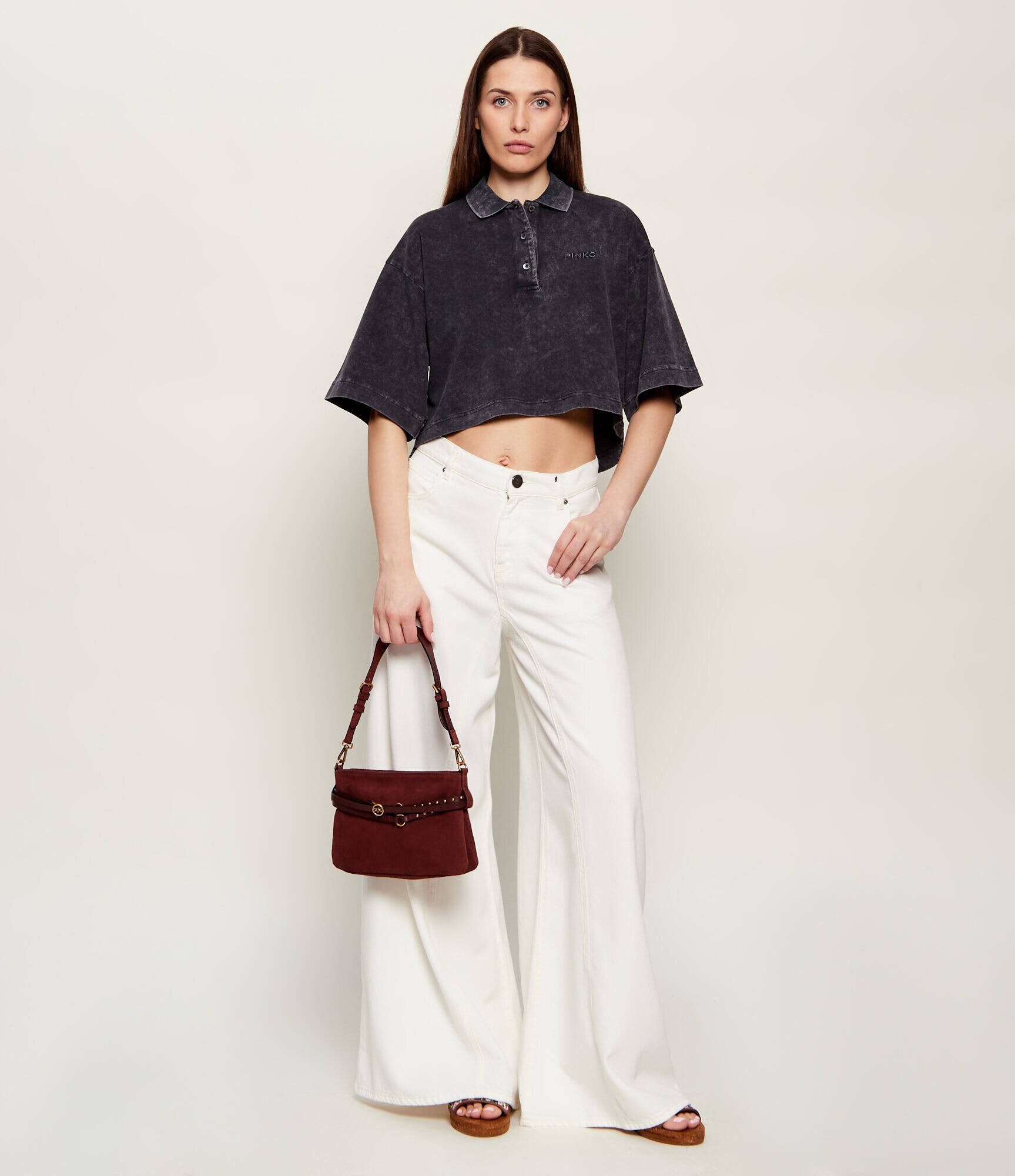 Pinko Geantă pe umăr BELT BAG MINI | piele întoarsă