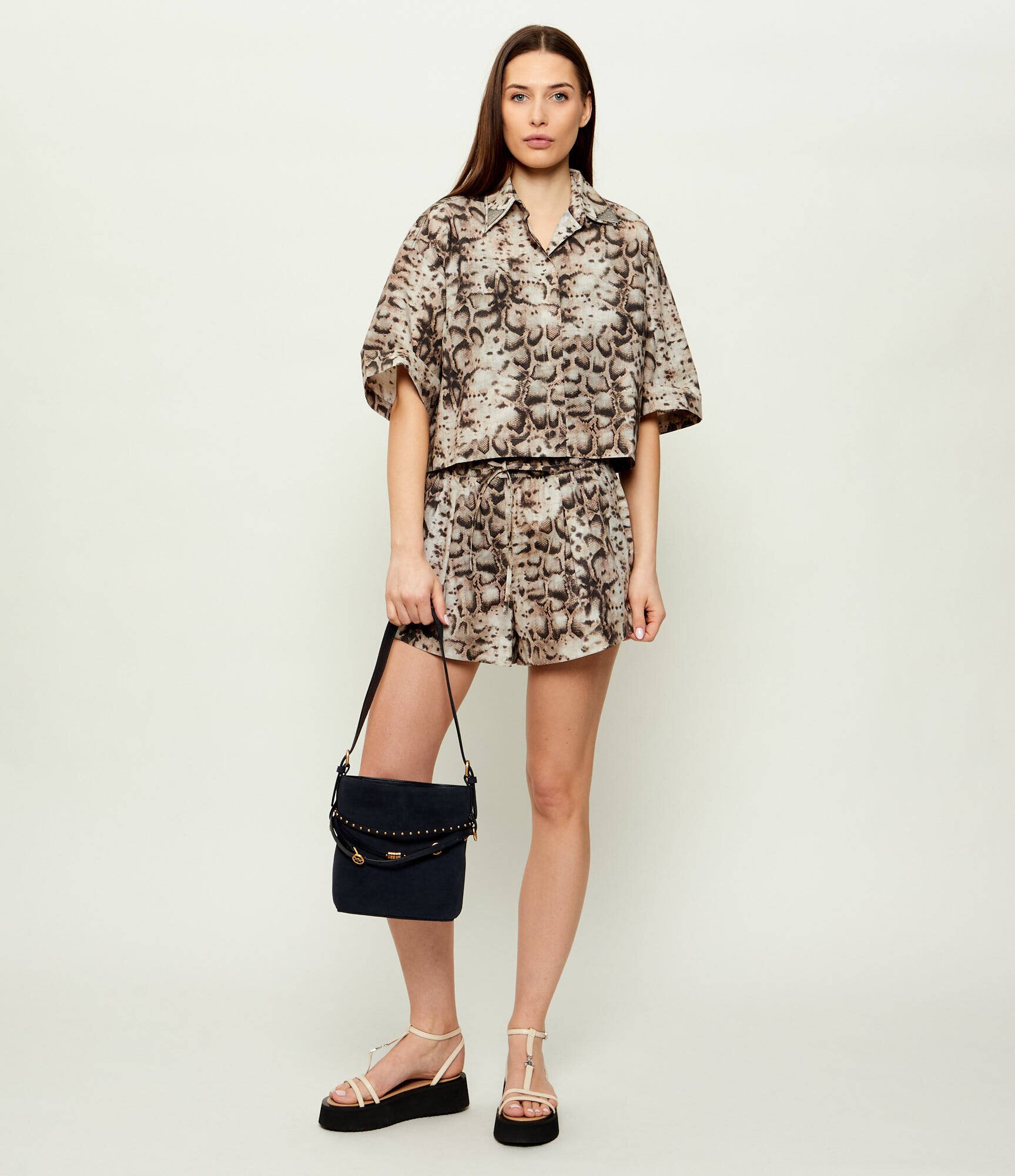 Pinko Geantă pe umăr Bucket Belt Mini | piele întoarsă