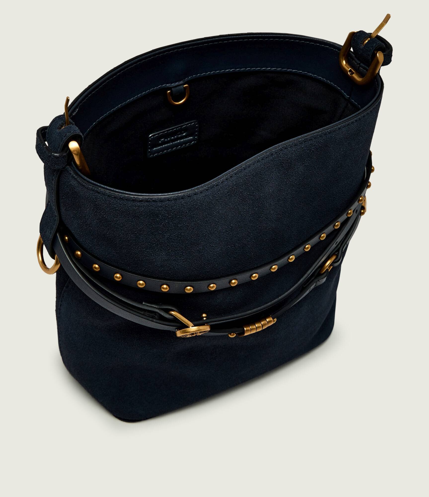 Pinko Geantă pe umăr Bucket Belt Mini | piele întoarsă