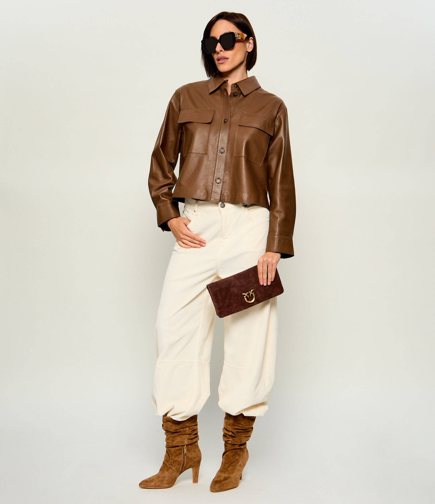 Pinko Geantă pe umăr Click Soft Horizontal Classic | piele întoarsă