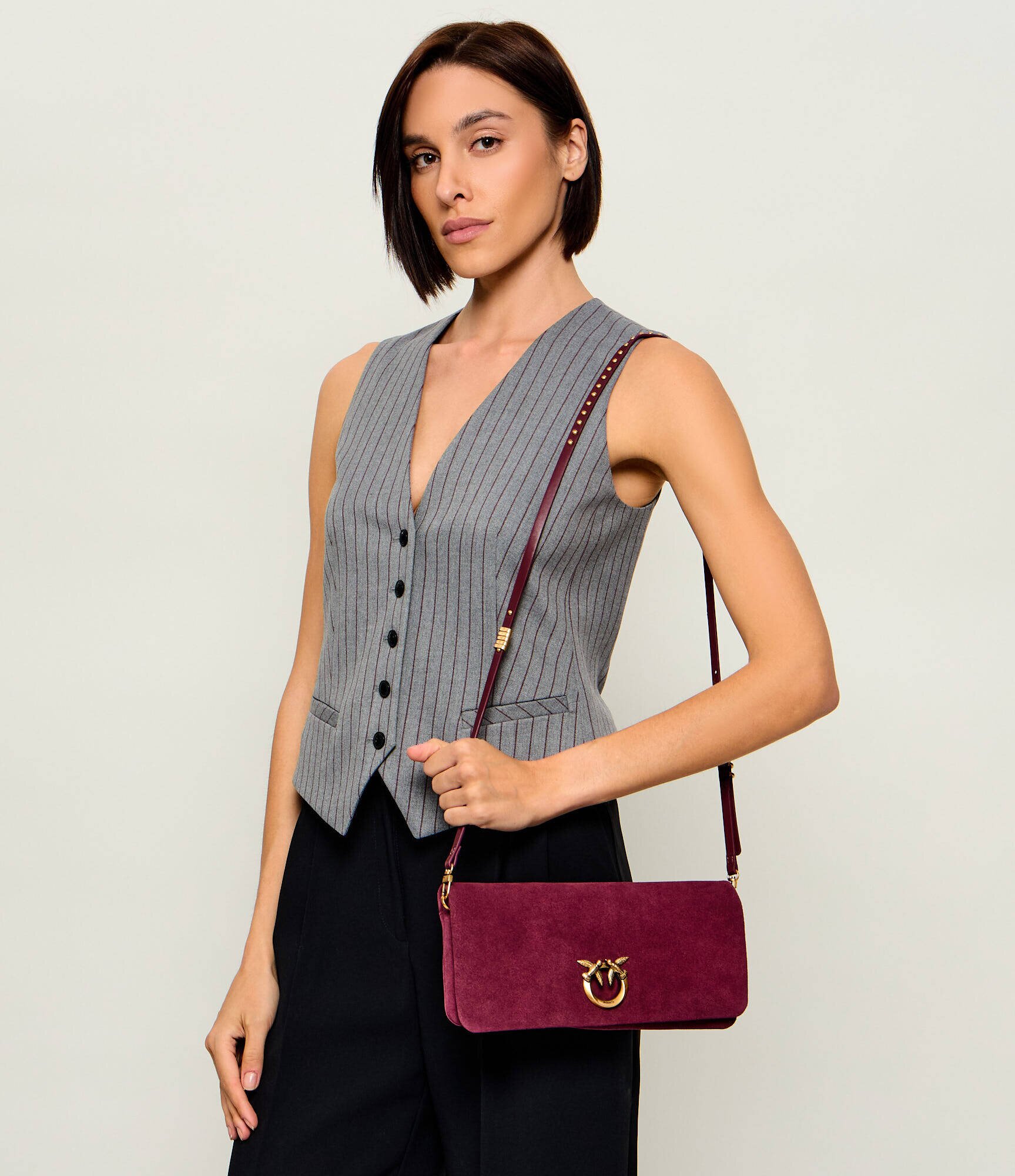 Pinko Geantă pe umăr Click Soft Horizontal Classic | piele întoarsă