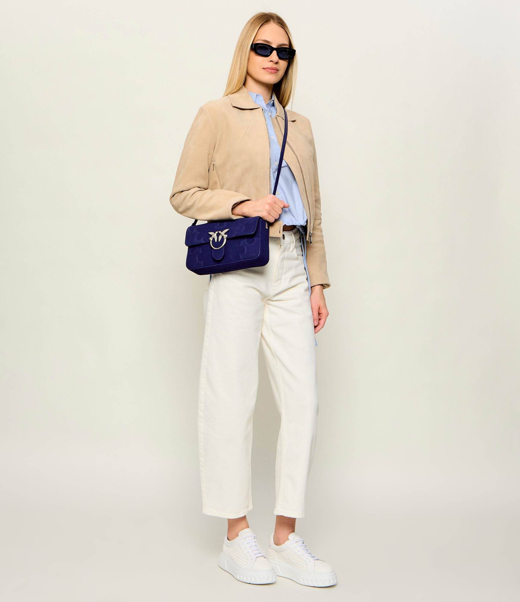 Pinko Geantă pe umăr Love One Slouchy Classic | piele întoarsă