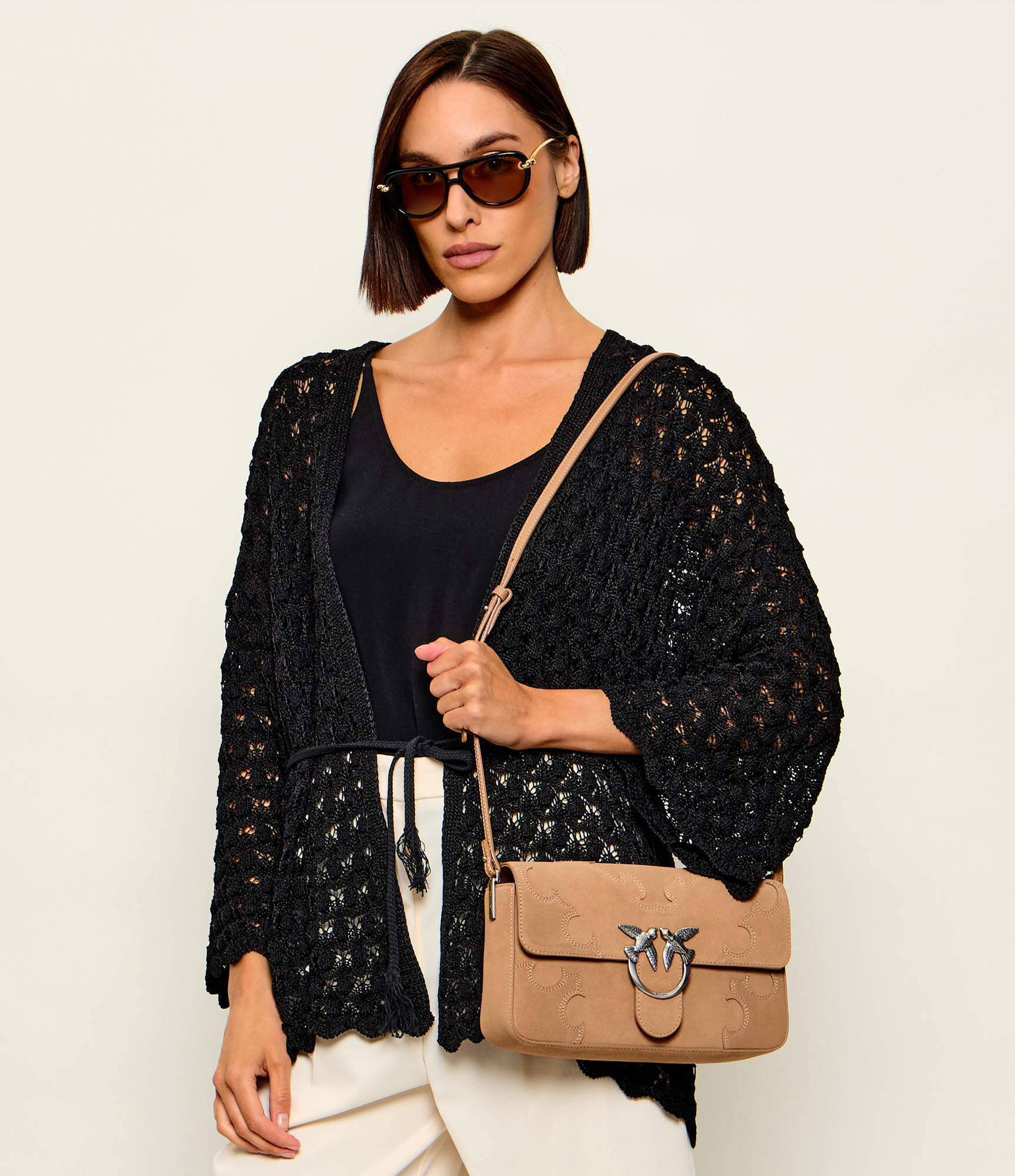 Pinko Geantă pe umăr LOVE ONE SLOUCHY CLASSIC | piele întoarsă