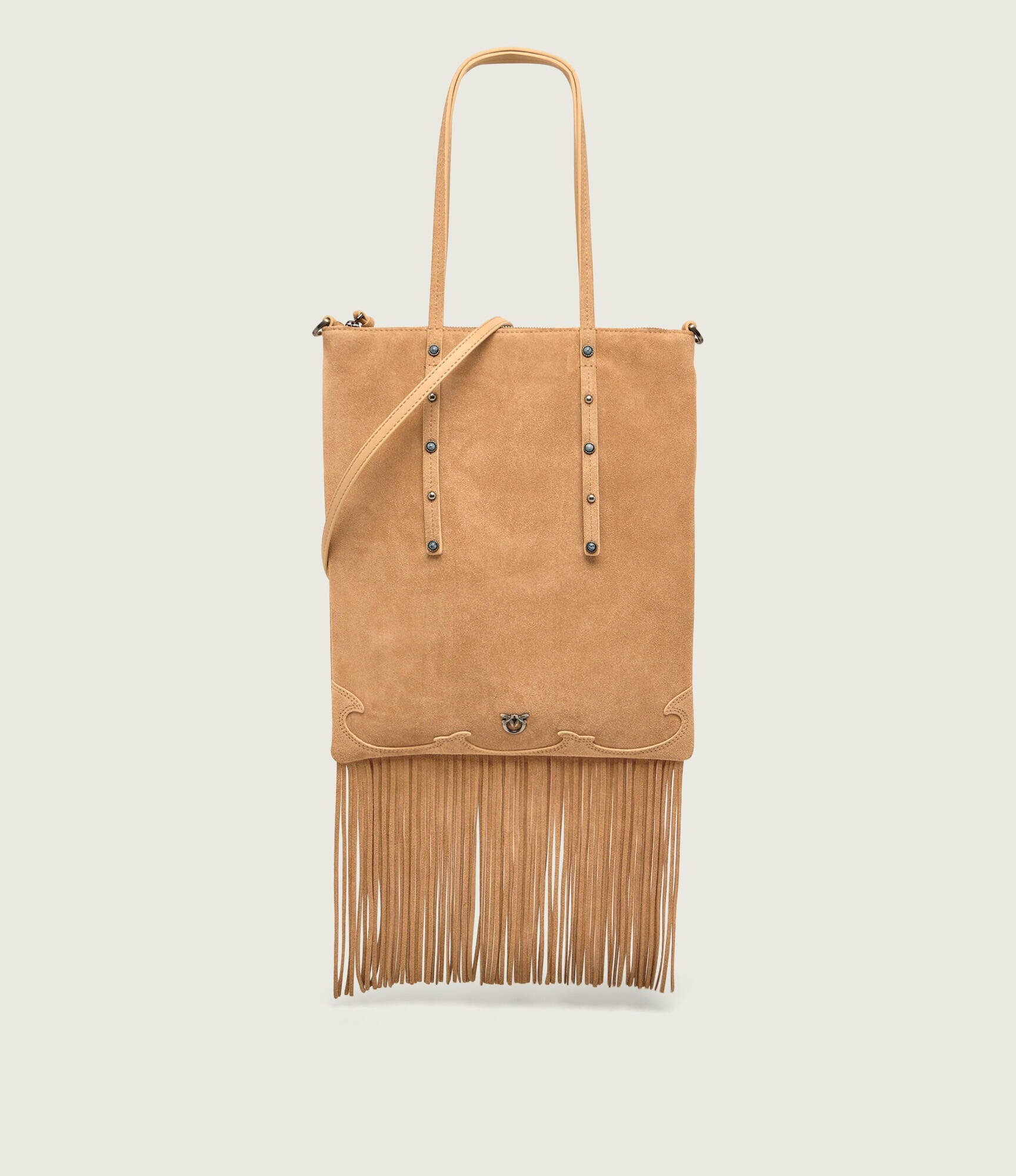 Pinko Geantă pe umăr MINI SHOPPER FRINGES | piele întoarsă
