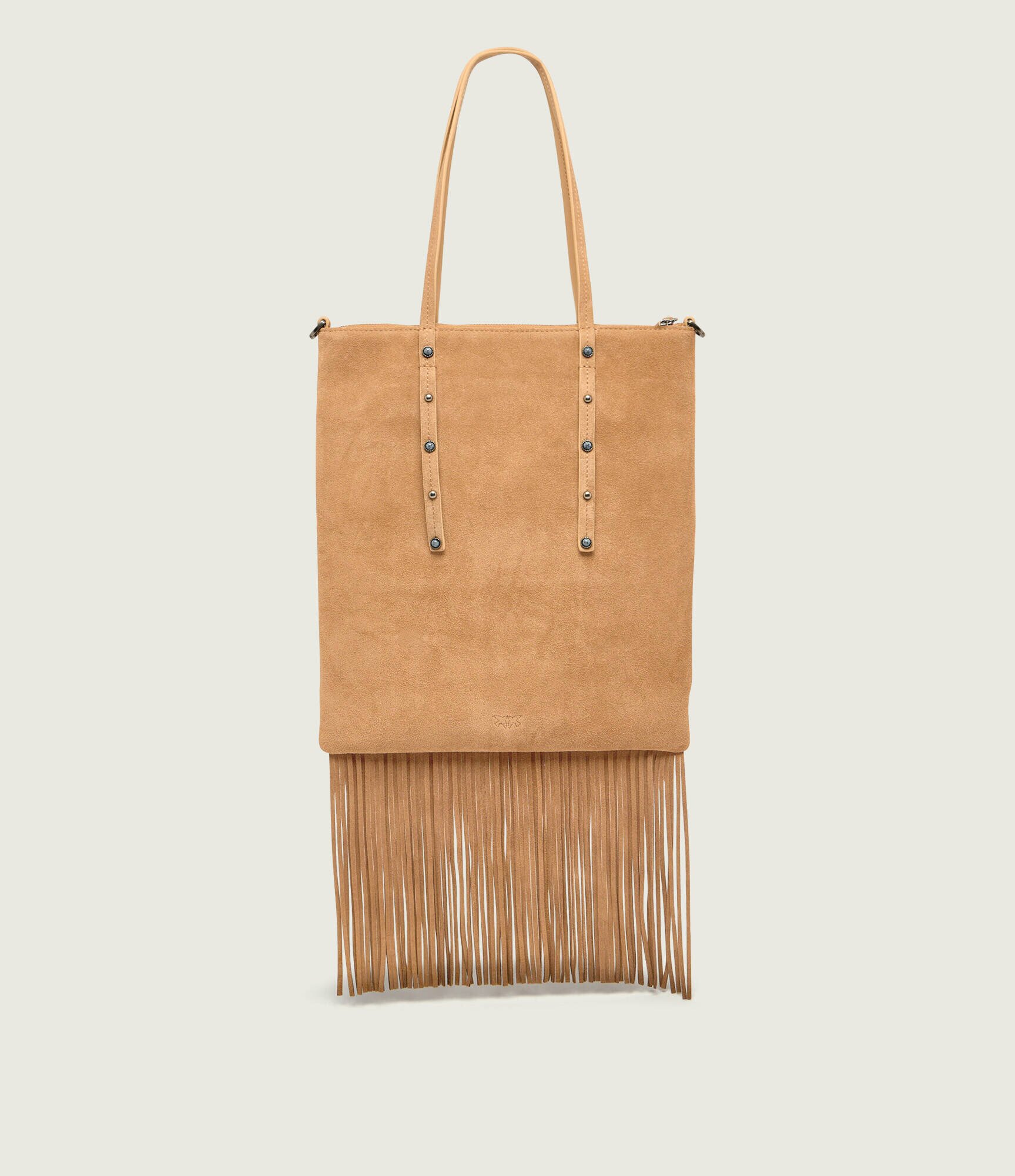 Pinko Geantă pe umăr MINI SHOPPER FRINGES | piele întoarsă