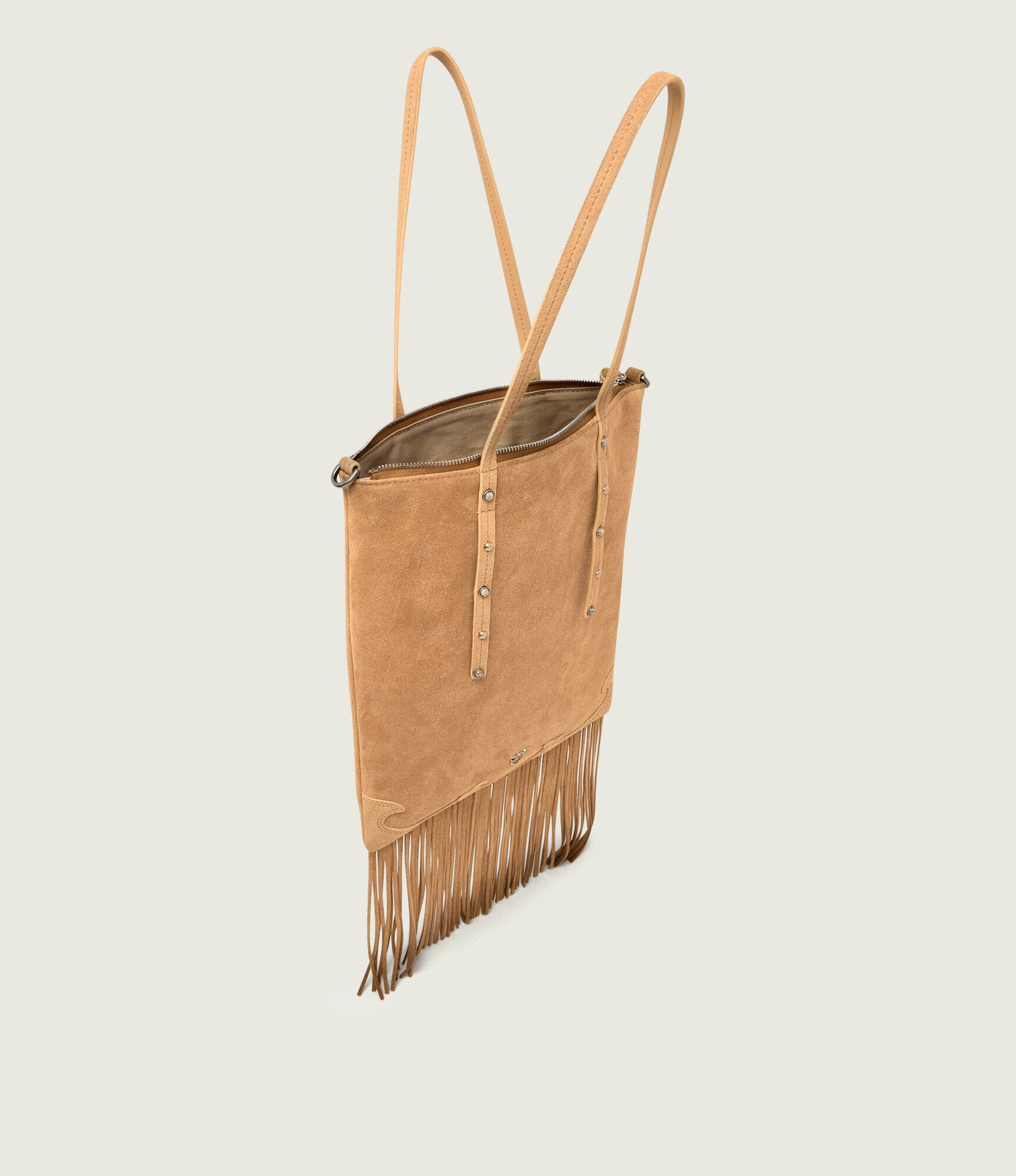 Pinko Geantă pe umăr MINI SHOPPER FRINGES | piele întoarsă