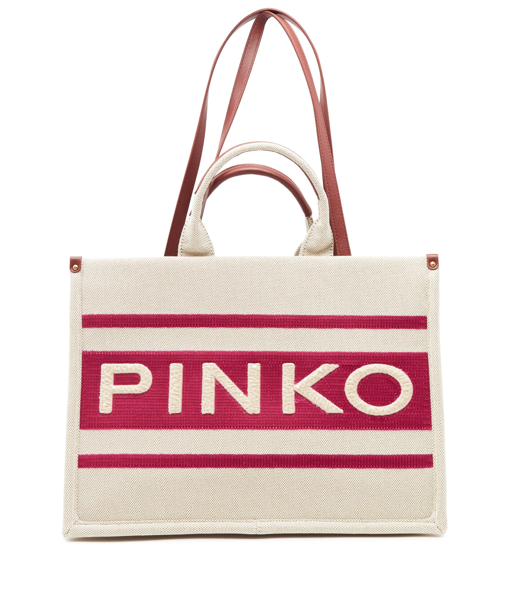 Pinko Geantă pe umăr Shopper Canvas Riciclato
