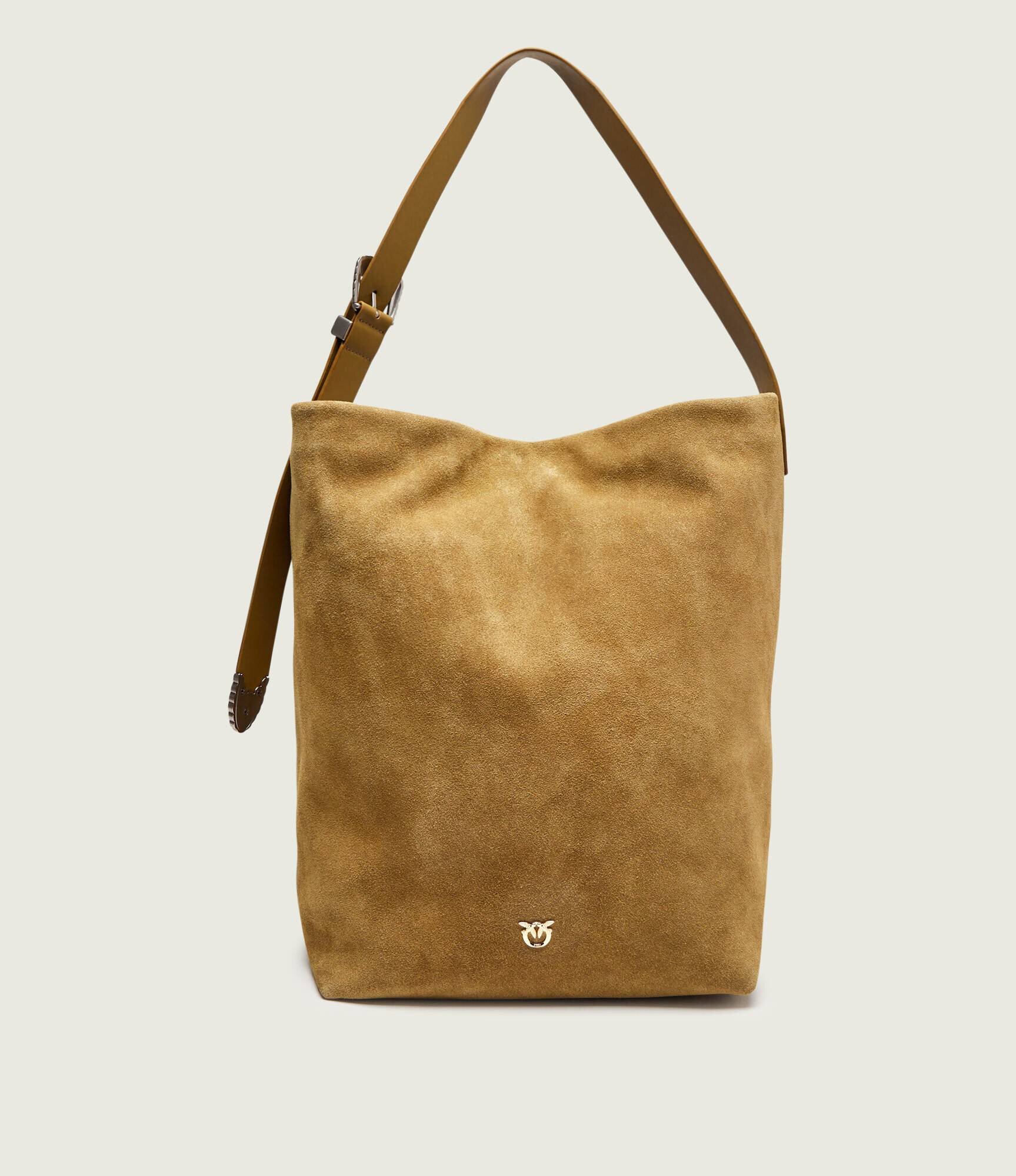 Pinko Geantă shopper BUCKET BIG | piele întoarsă