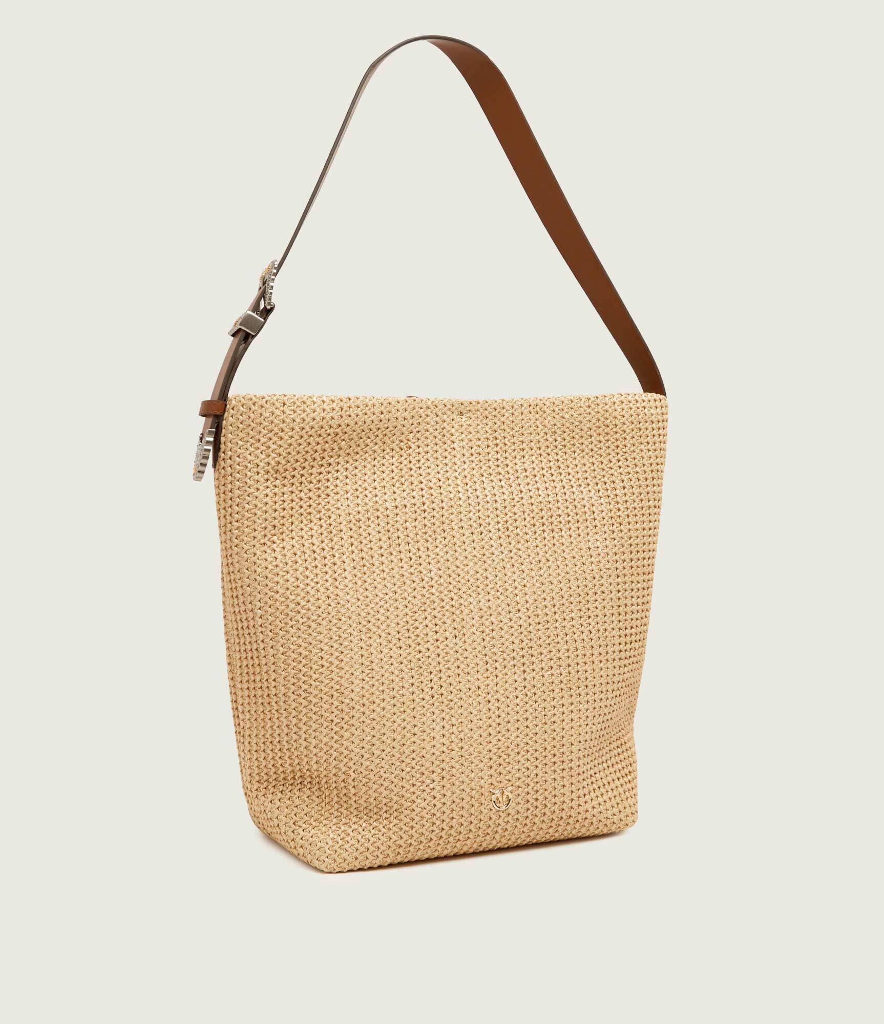 Pinko Geantă shopper BUCKET BIG TRITTICO cu adaos de piele