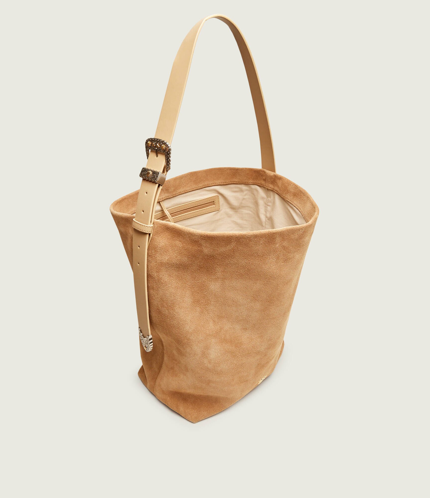 Pinko Geantă shopper BUCKET BIG TRITTICO | piele întoarsă