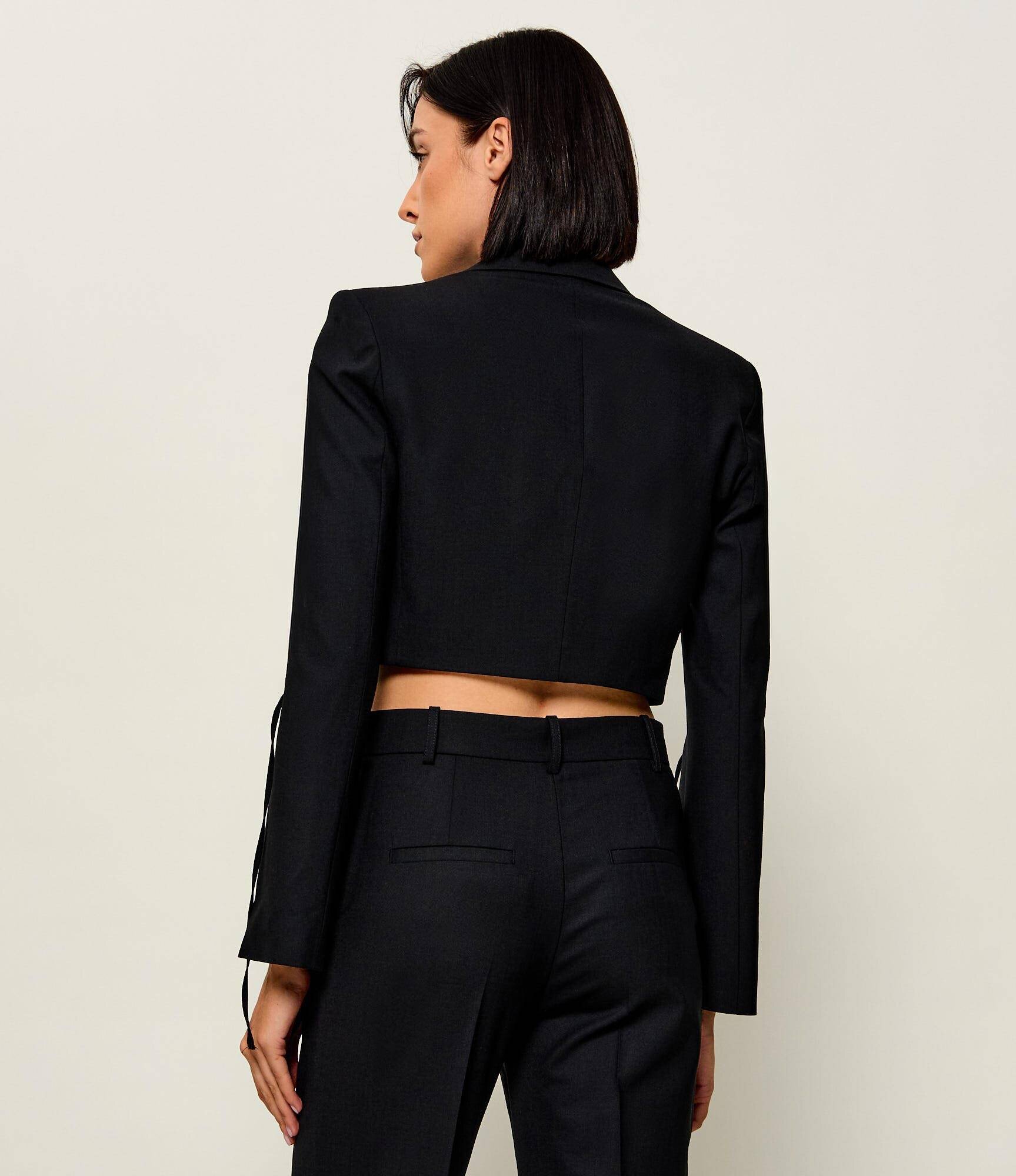 Pinko Jachetă Corvette | Cropped Fit cu adaos de lână