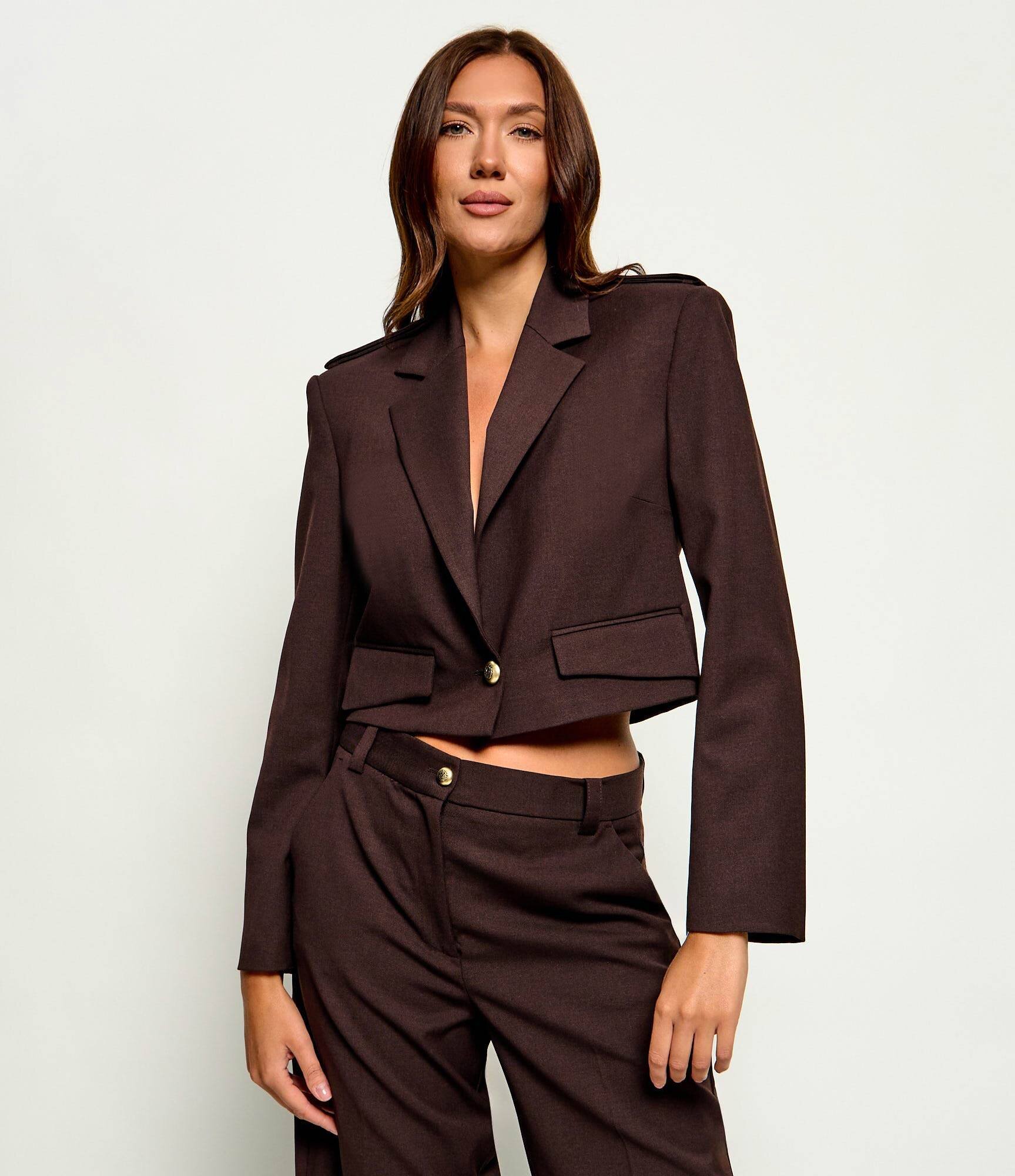 Pinko Jachetă Manna | Cropped Fit cu adaos de lână