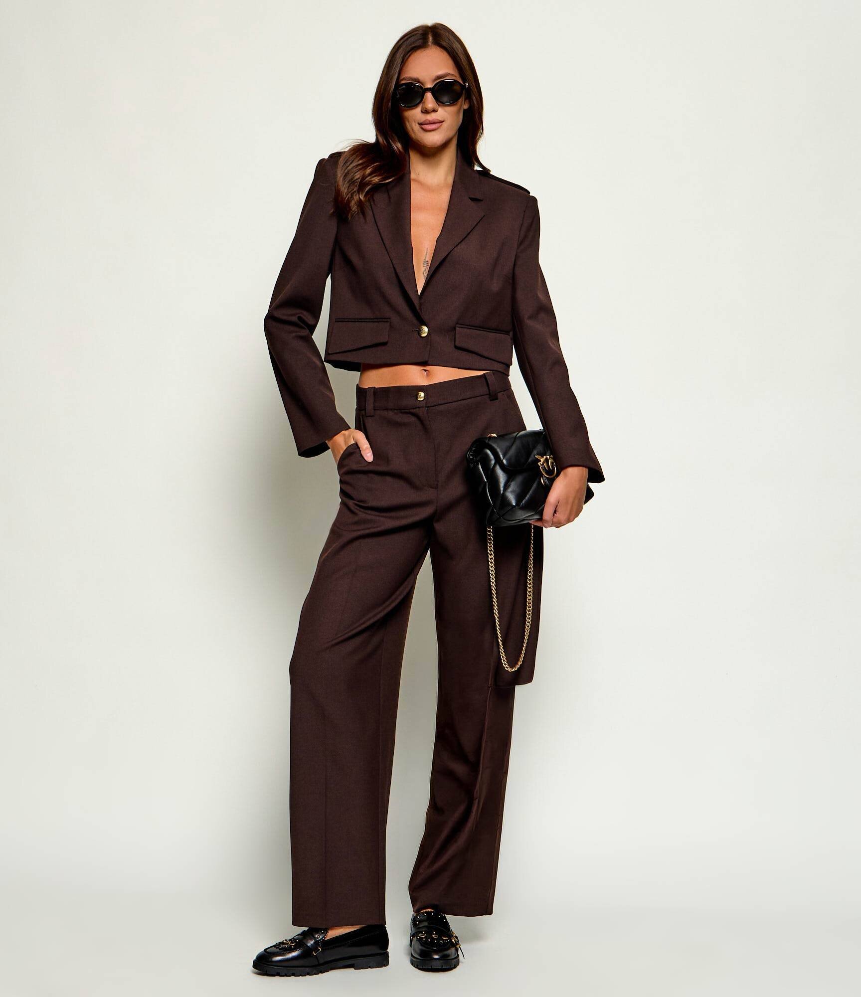 Pinko Jachetă Manna | Cropped Fit cu adaos de lână