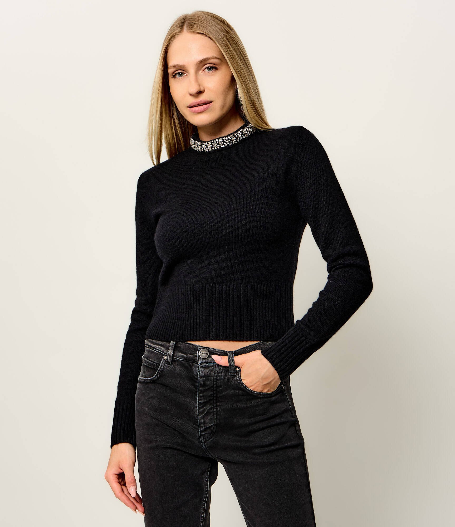 Pinko Maletă Berlino | Cropped Fit cu adaos de lână și cașmir