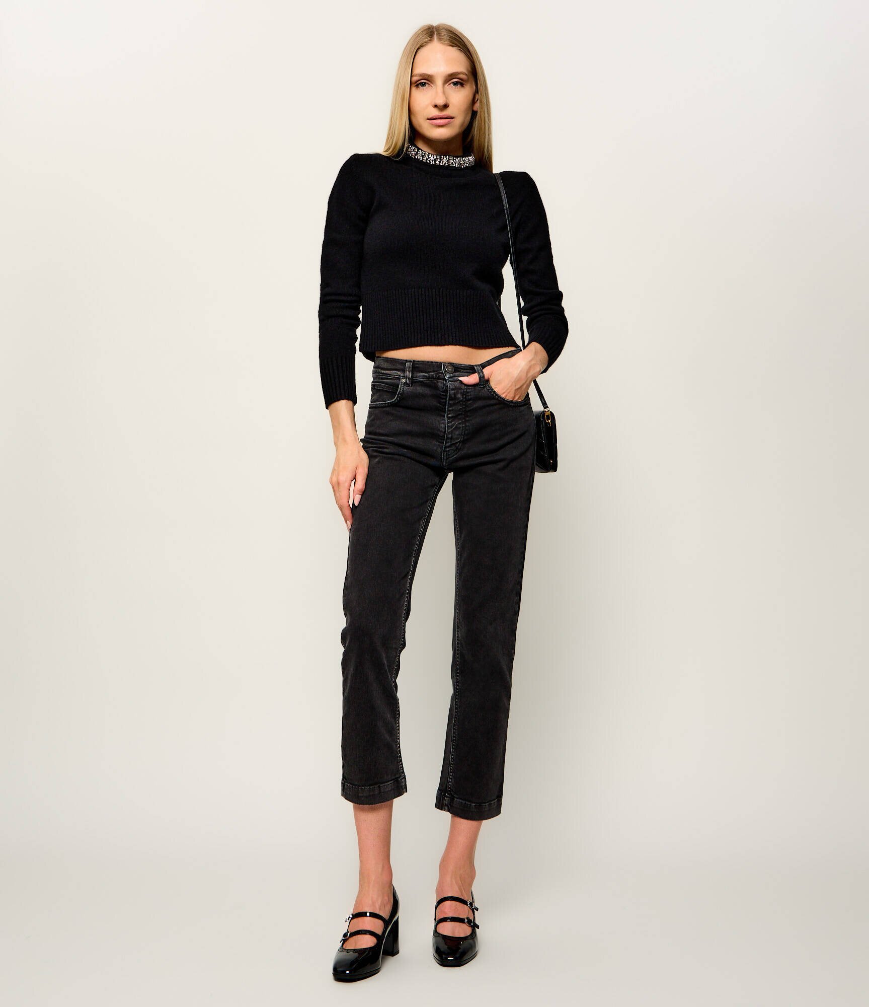 Pinko Maletă Berlino | Cropped Fit cu adaos de lână și cașmir
