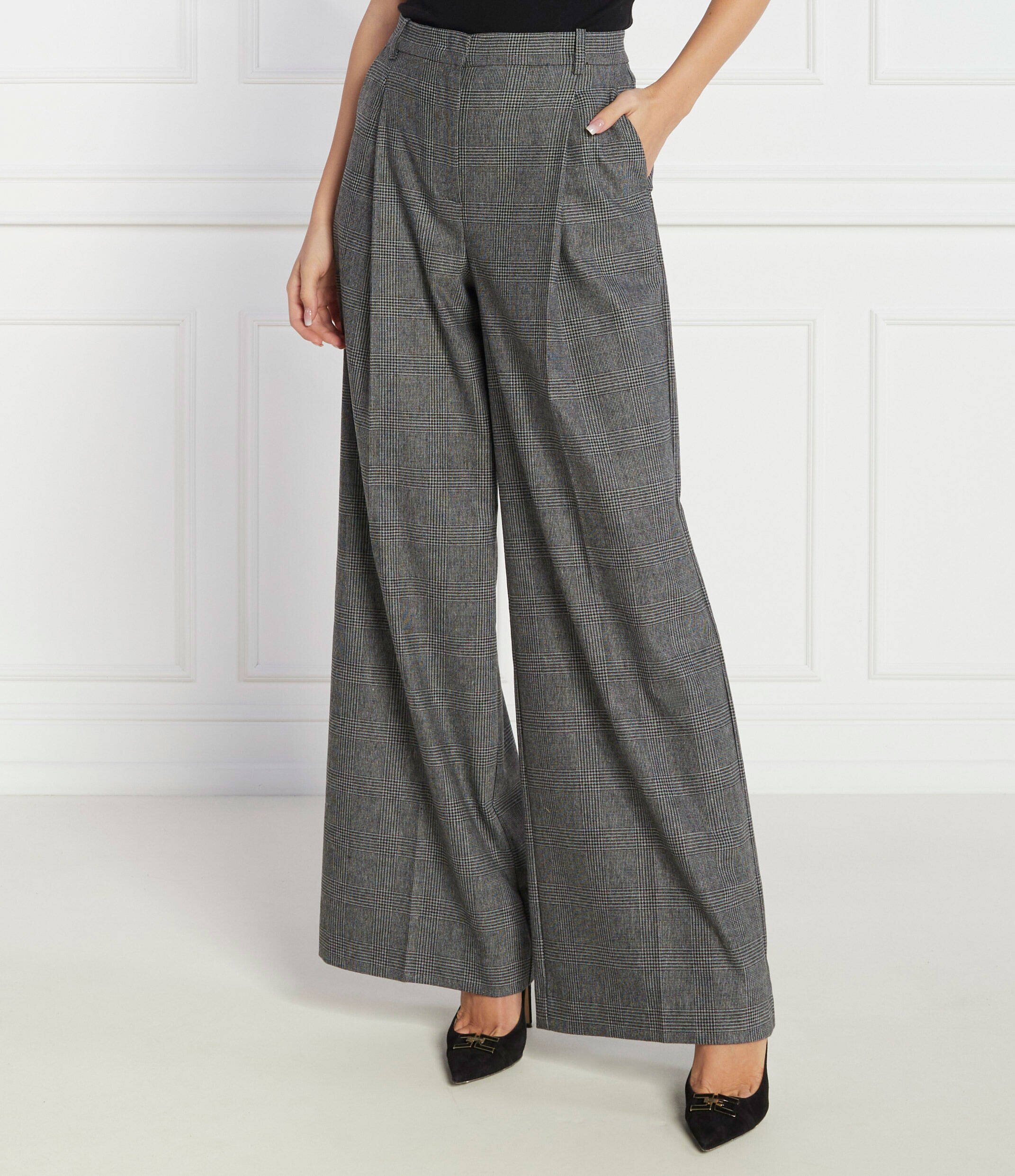 Pinko Pantaloni | Palazzo cu adaos de lână