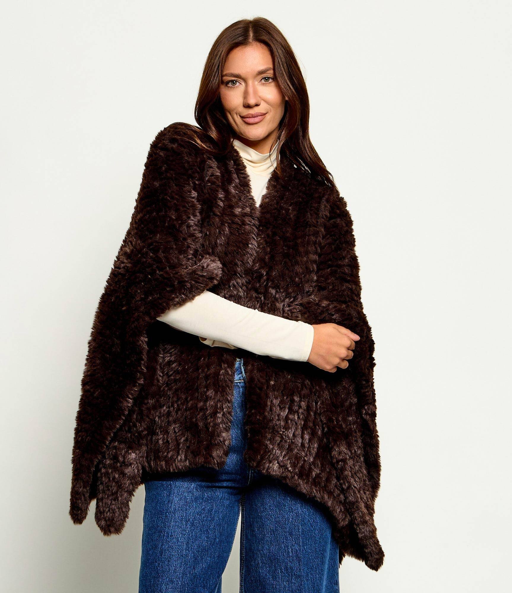 Pinko Poncho Ciliegio | Oversize fit cu adaos de lână