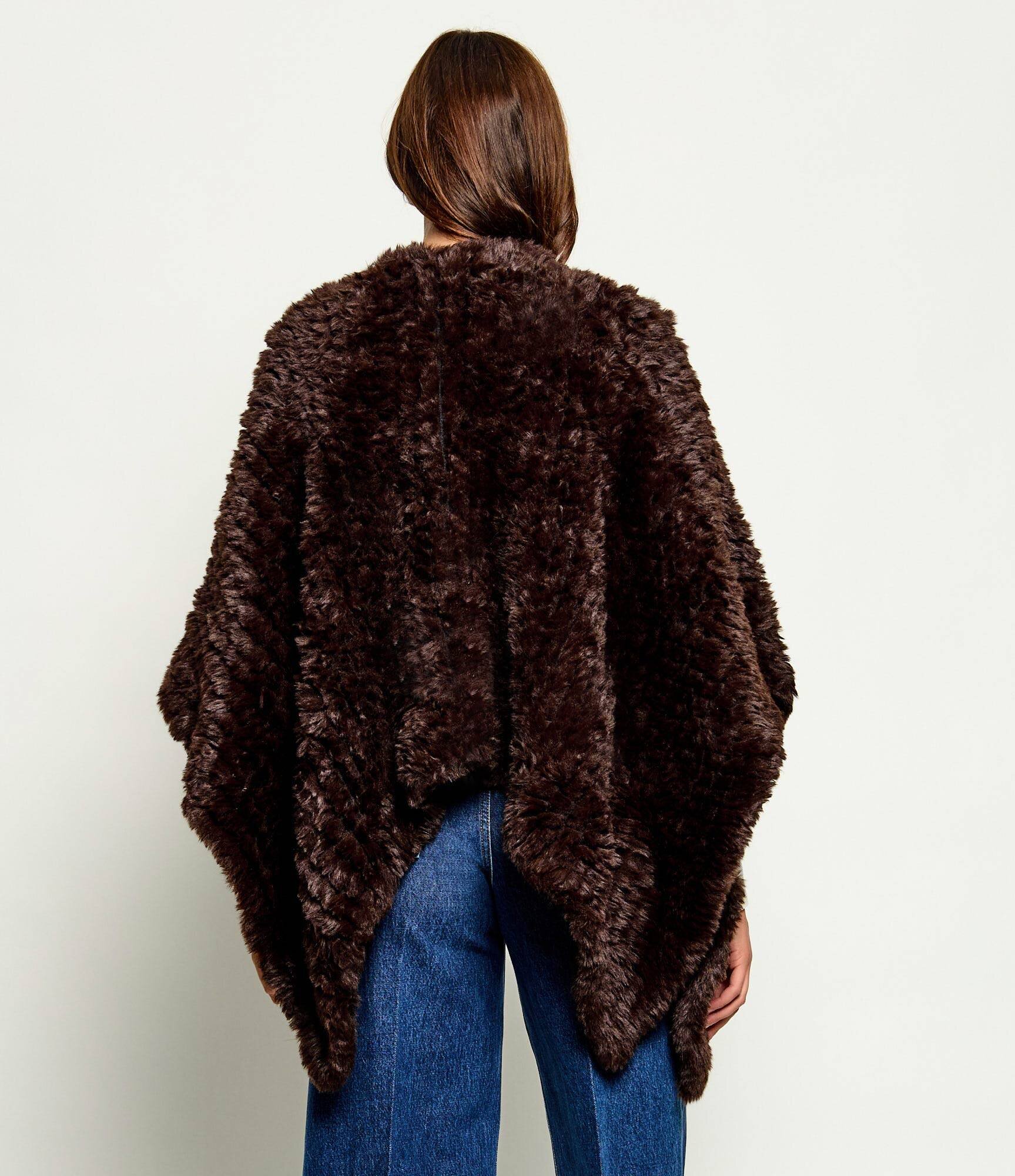 Pinko Poncho Ciliegio | Oversize fit cu adaos de lână