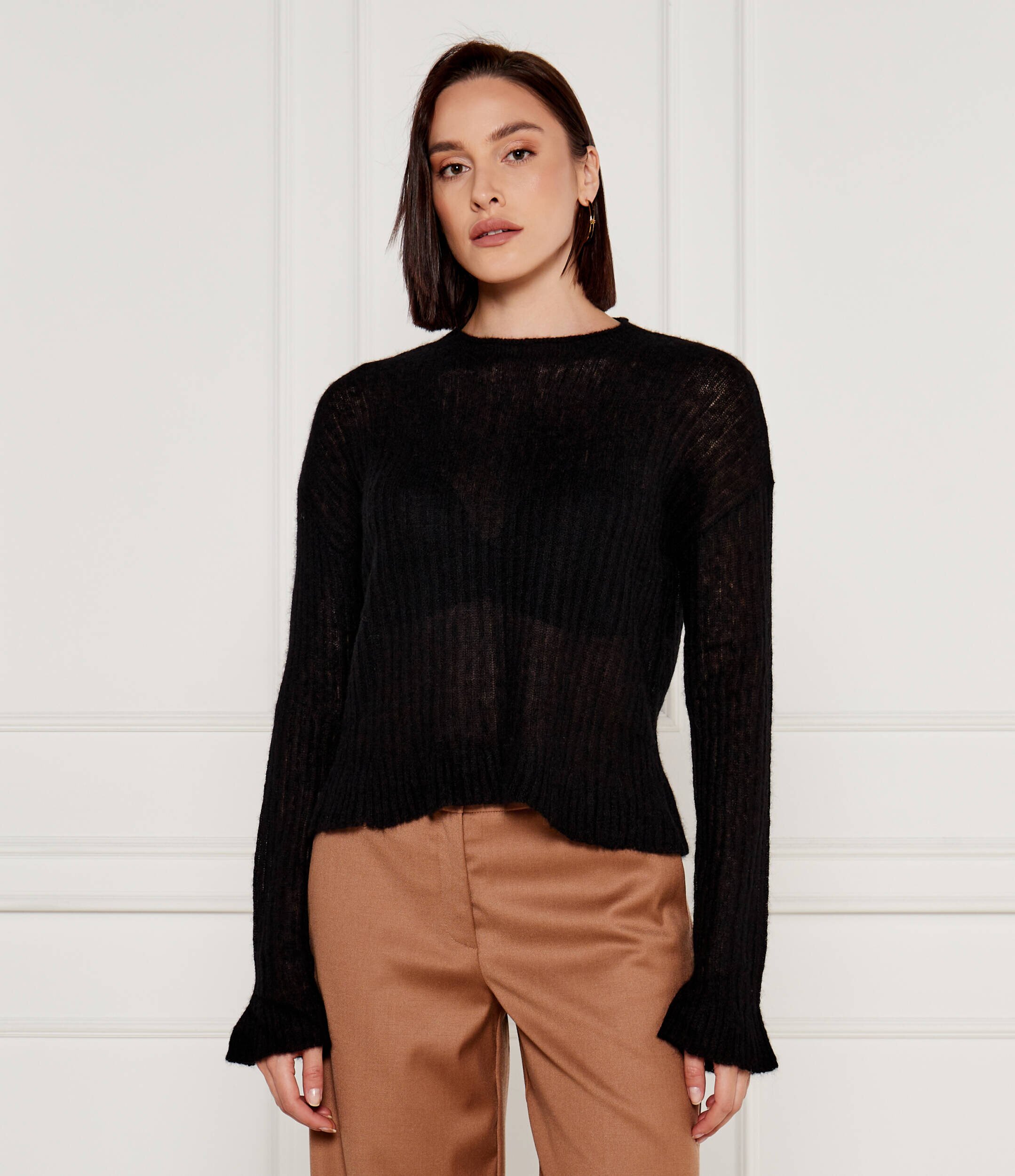 Pinko Pulover Blu Di Russia | regular fit | cu adaos de mătase și lână