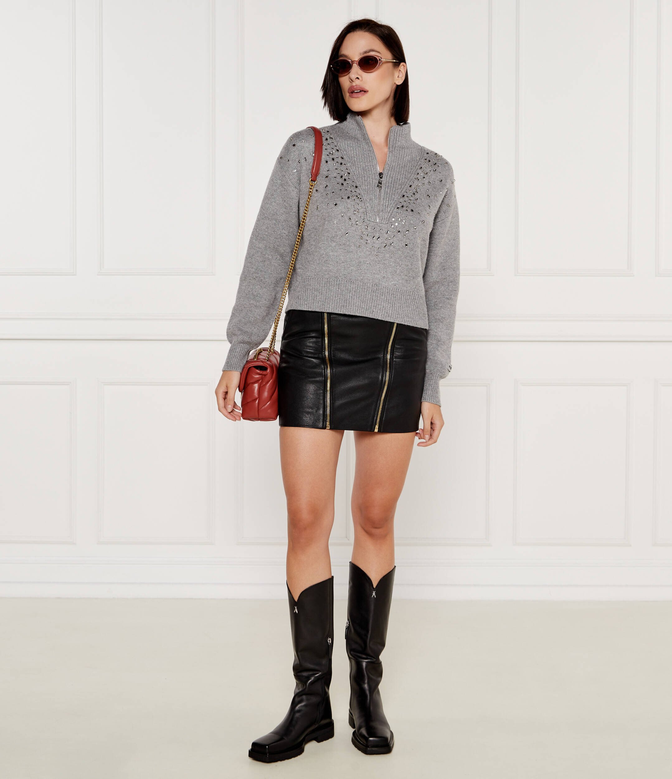 Pinko Pulover BOMBAY | Loose fit cu adaos de lână și cașmir