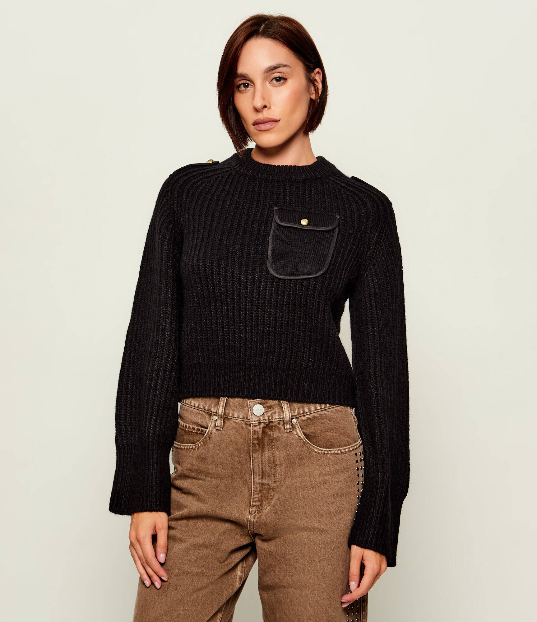 Pinko Pulover Miagolio | Slim Fit cu adaos de lână