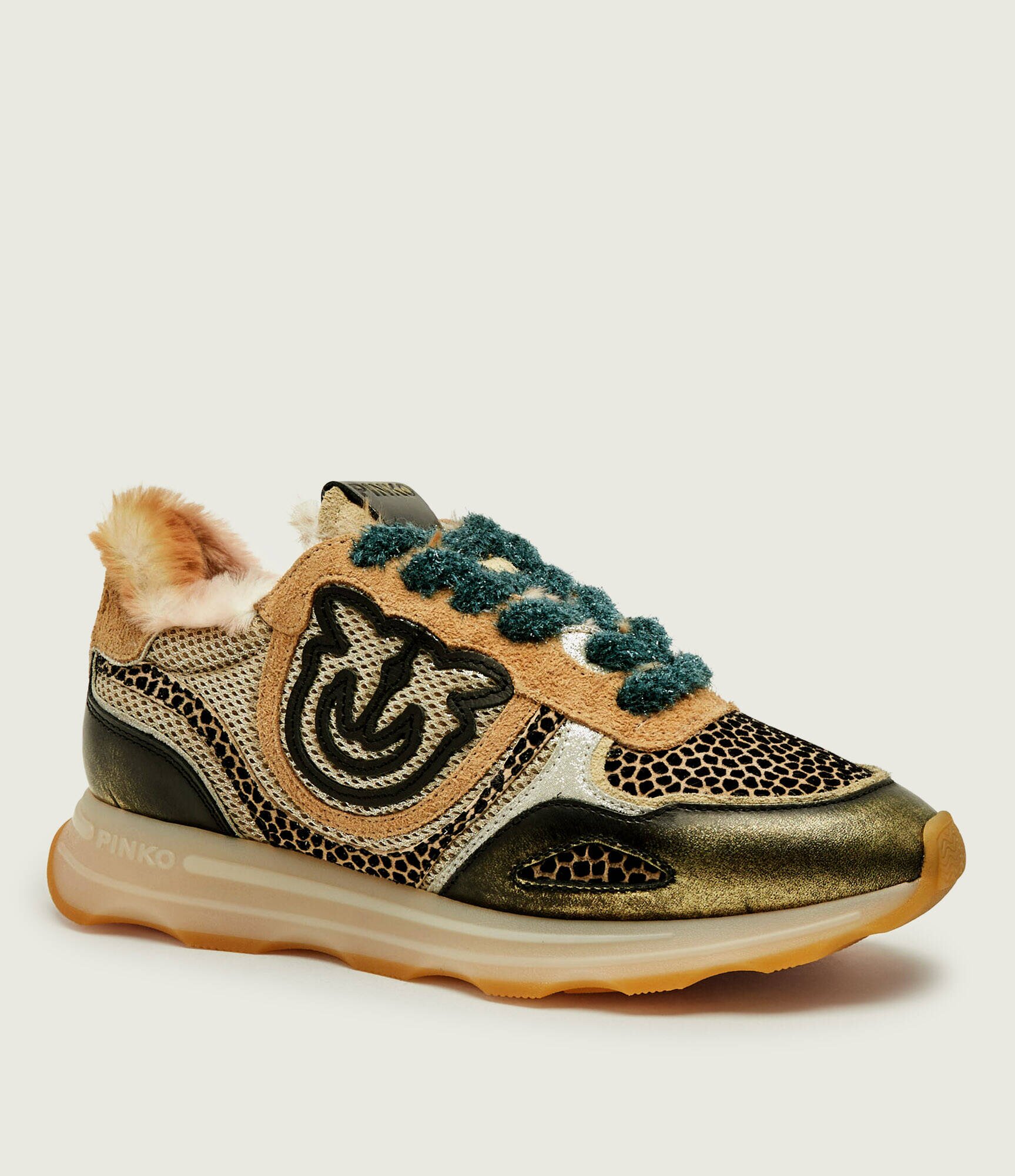 Pinko Sneakers Zoe 12 | shearling | piele întoarsă cu adaos de piele