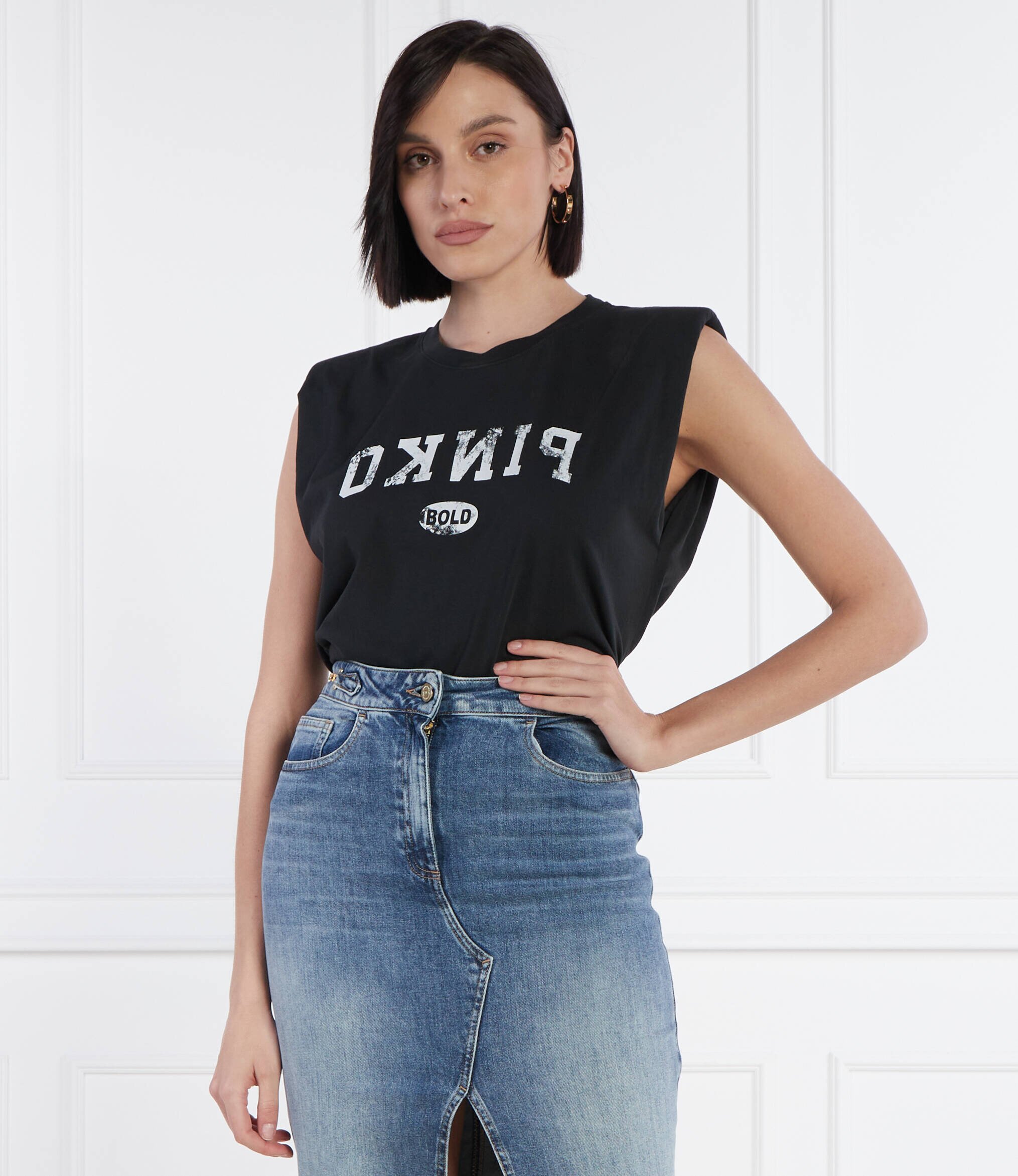 Pinko Tricou CACAO CANOTTA | Regular Fit