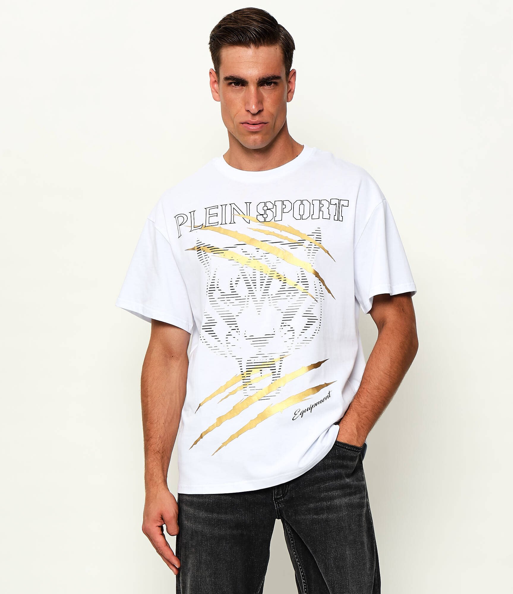 Plein Sport Tricou Tiger Golden Scratch | regular fit