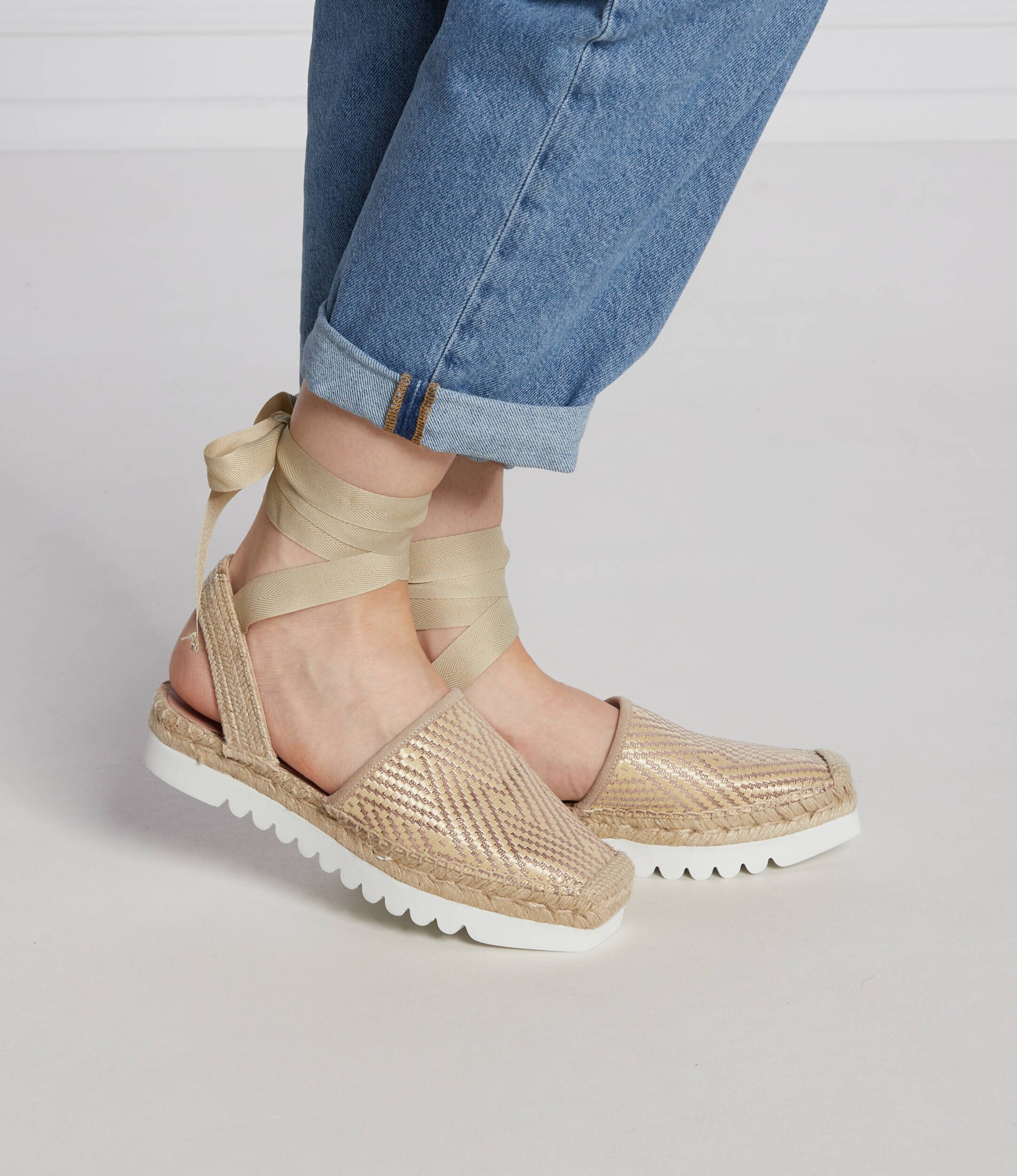 Pollini Espadrile cu adaos de piele