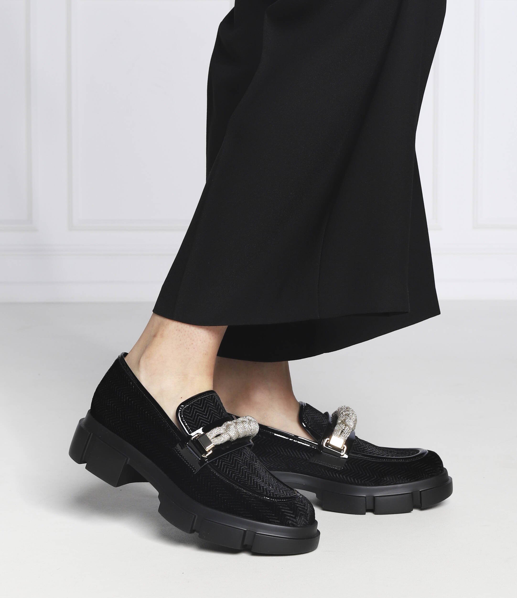 Pollini Mocasini cu adaos de piele