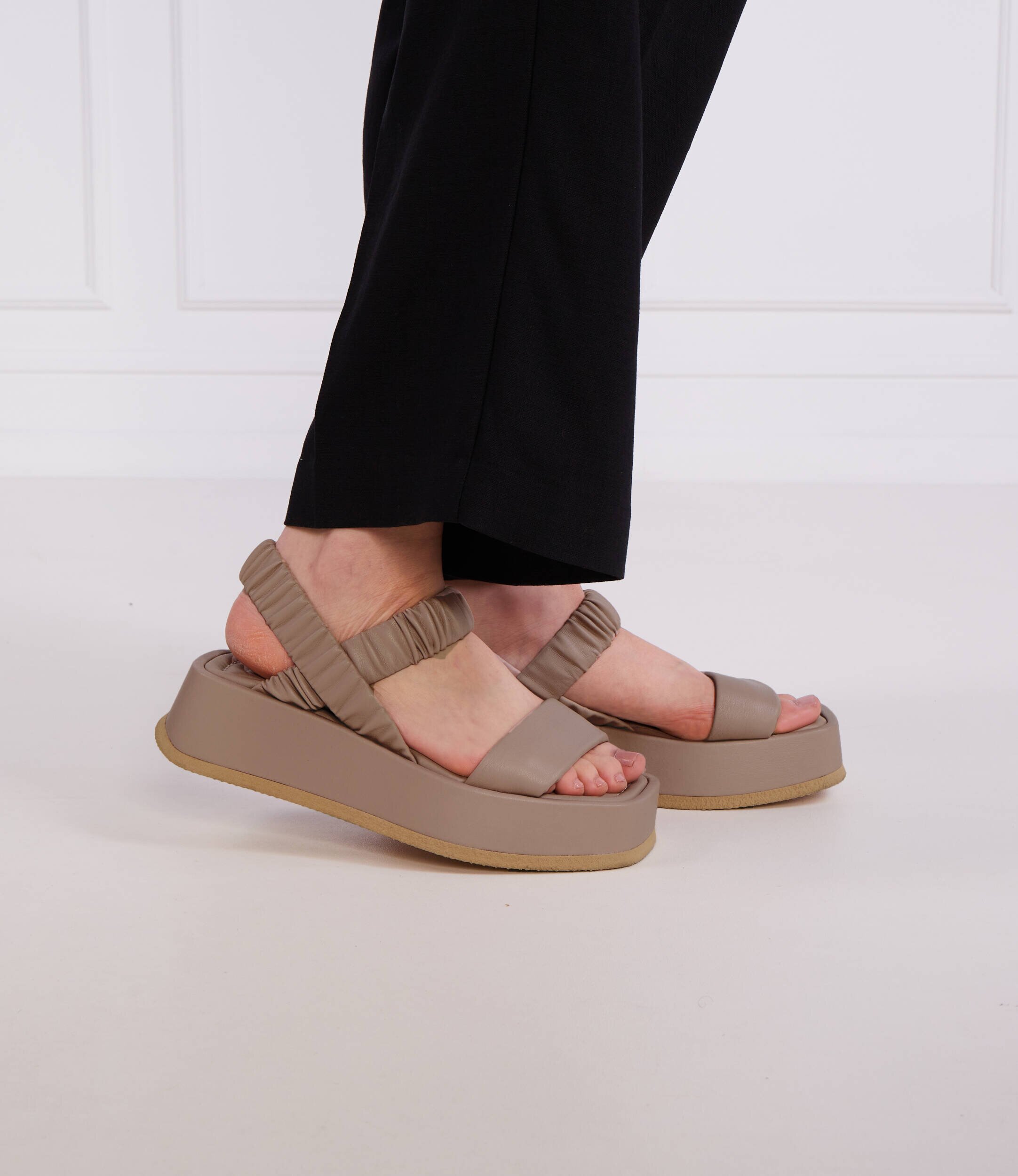 Pollini Sandale cu adaos de piele