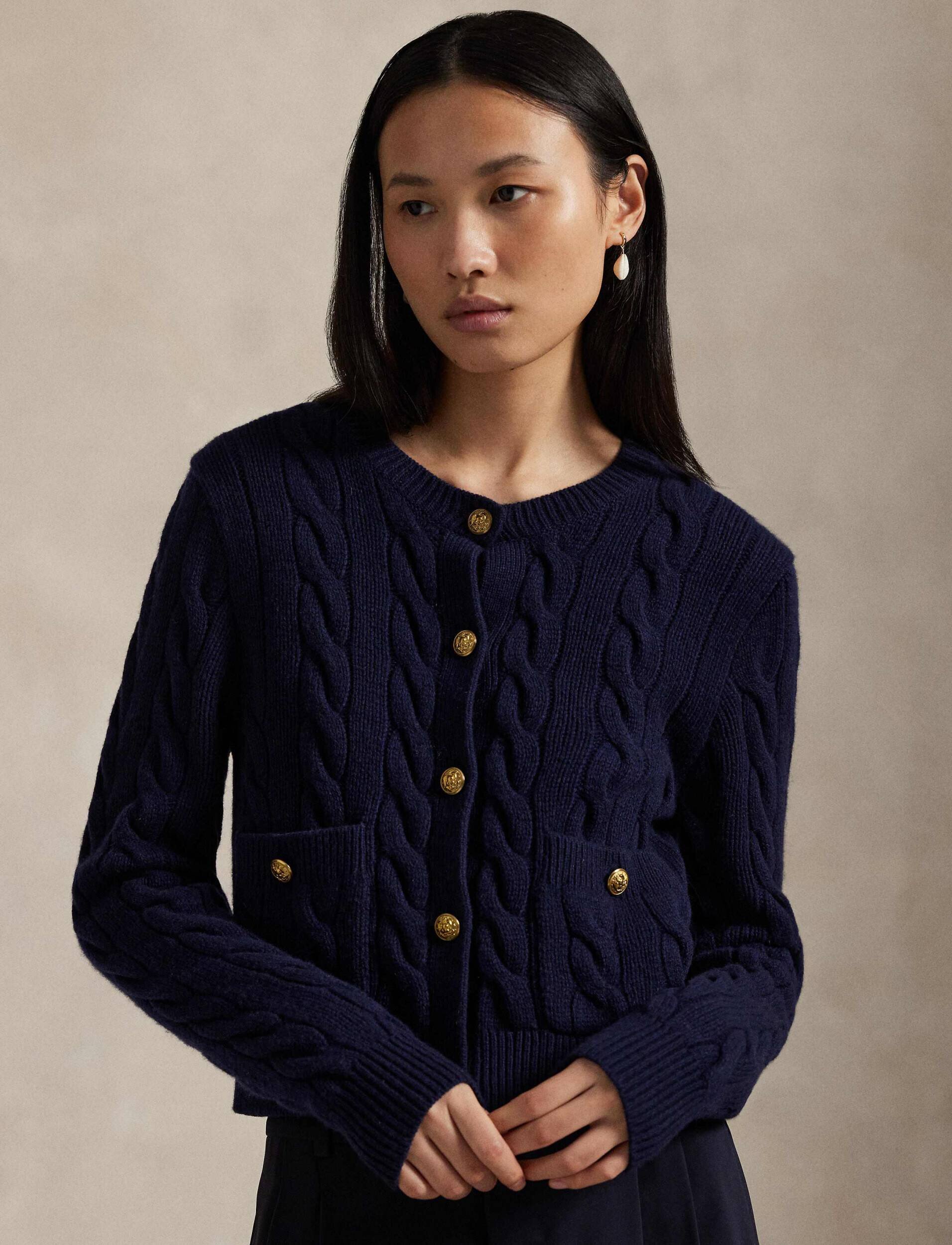Polo Ralph Lauren De lână cardigan Cable | Cropped Fit cu adaos de cașmir