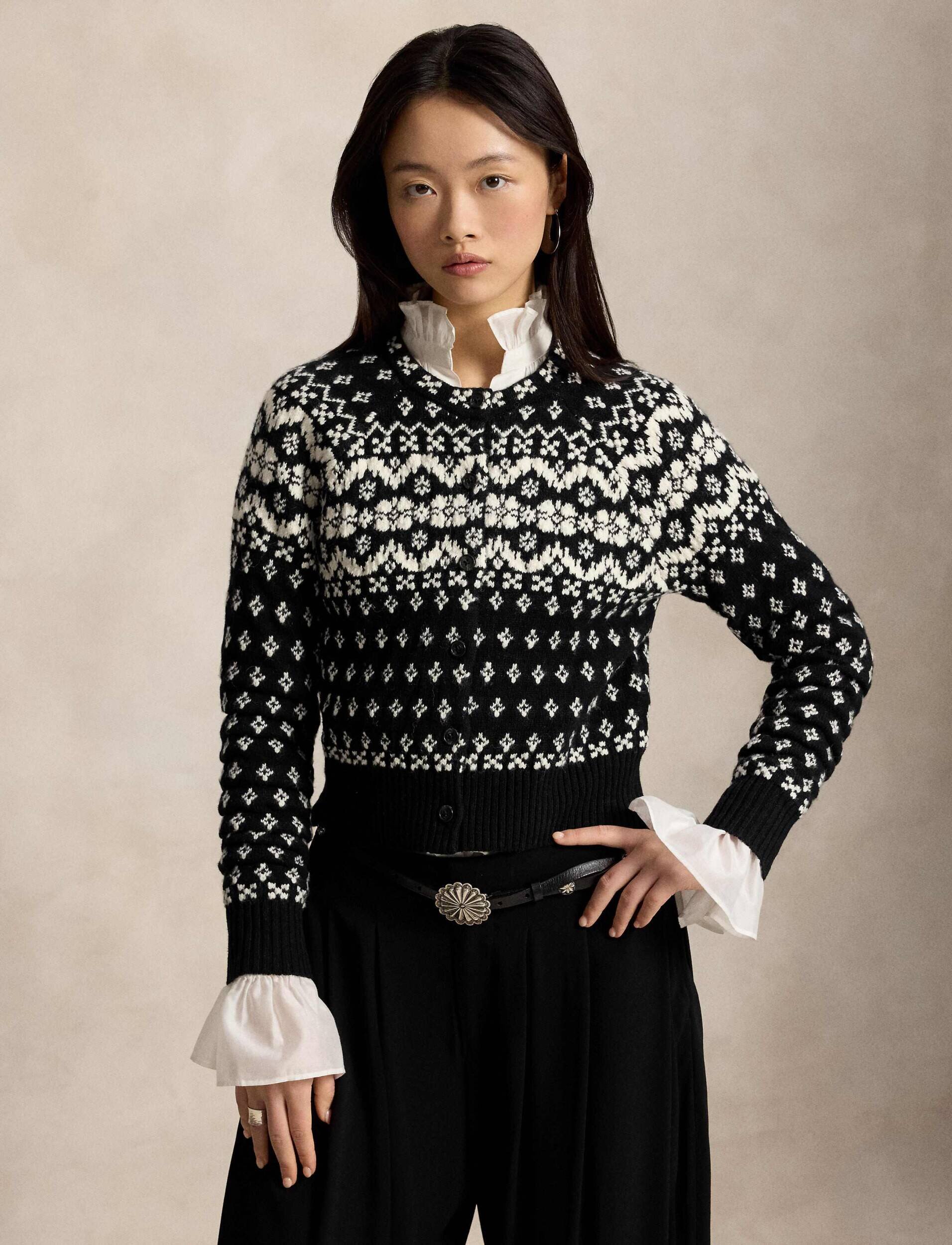 Polo Ralph Lauren De lână cardigan Fair Isle | Cropped Fit