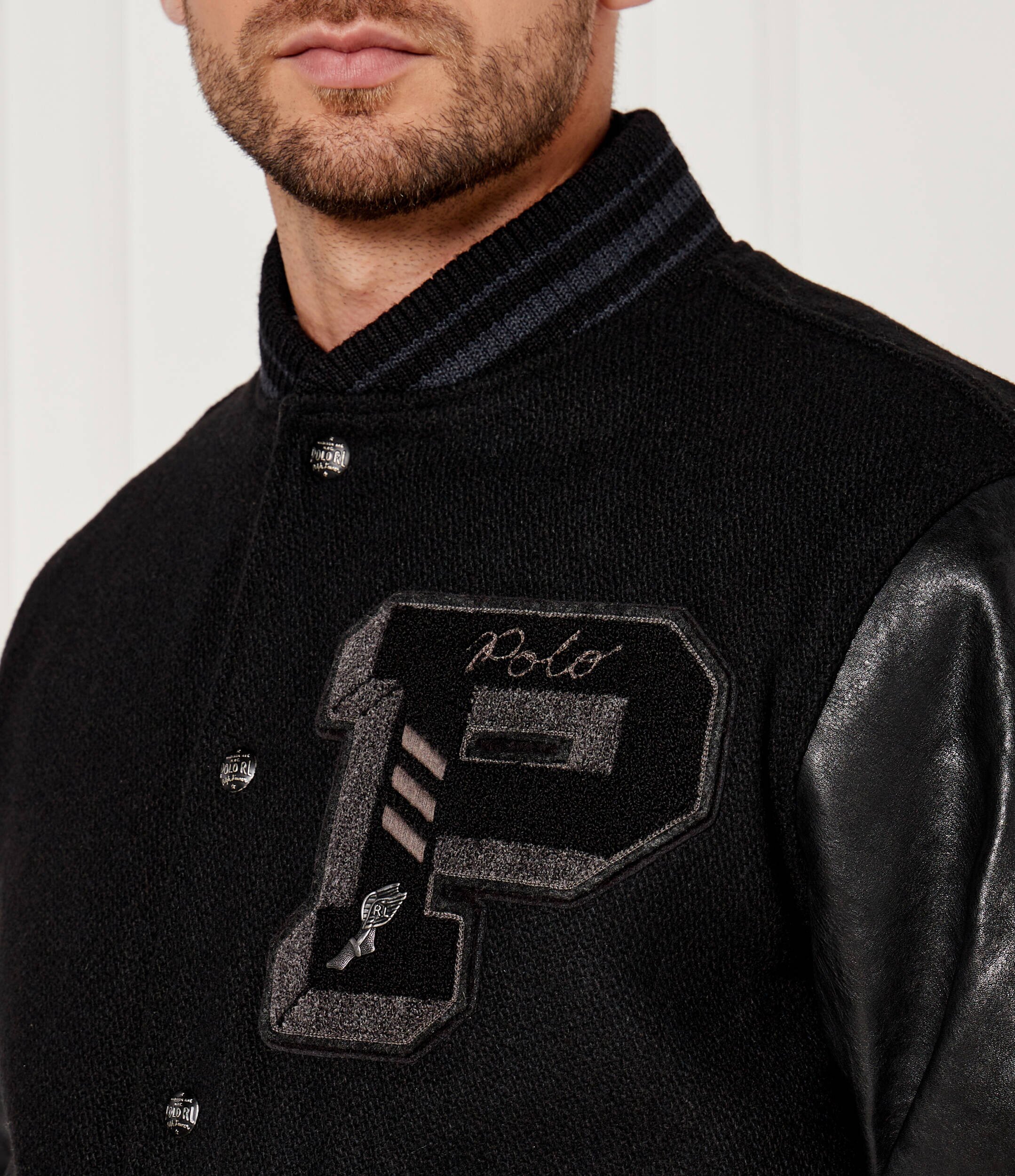 Polo Ralph Lauren De lână geacă bomber | Regular Fit cu adaos de piele