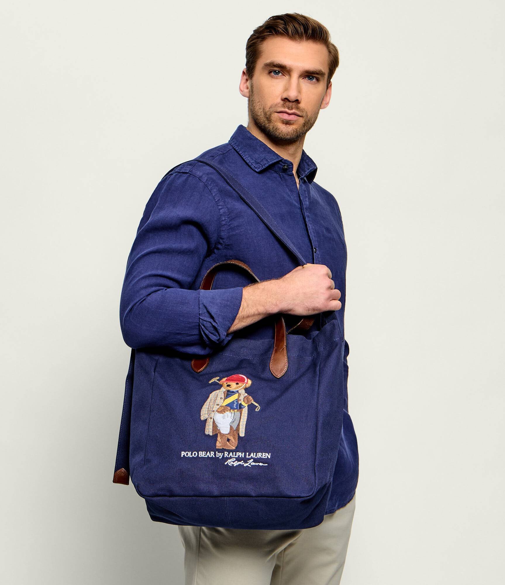 Polo Ralph Lauren Geantă shopper BEAR cu adaos de piele