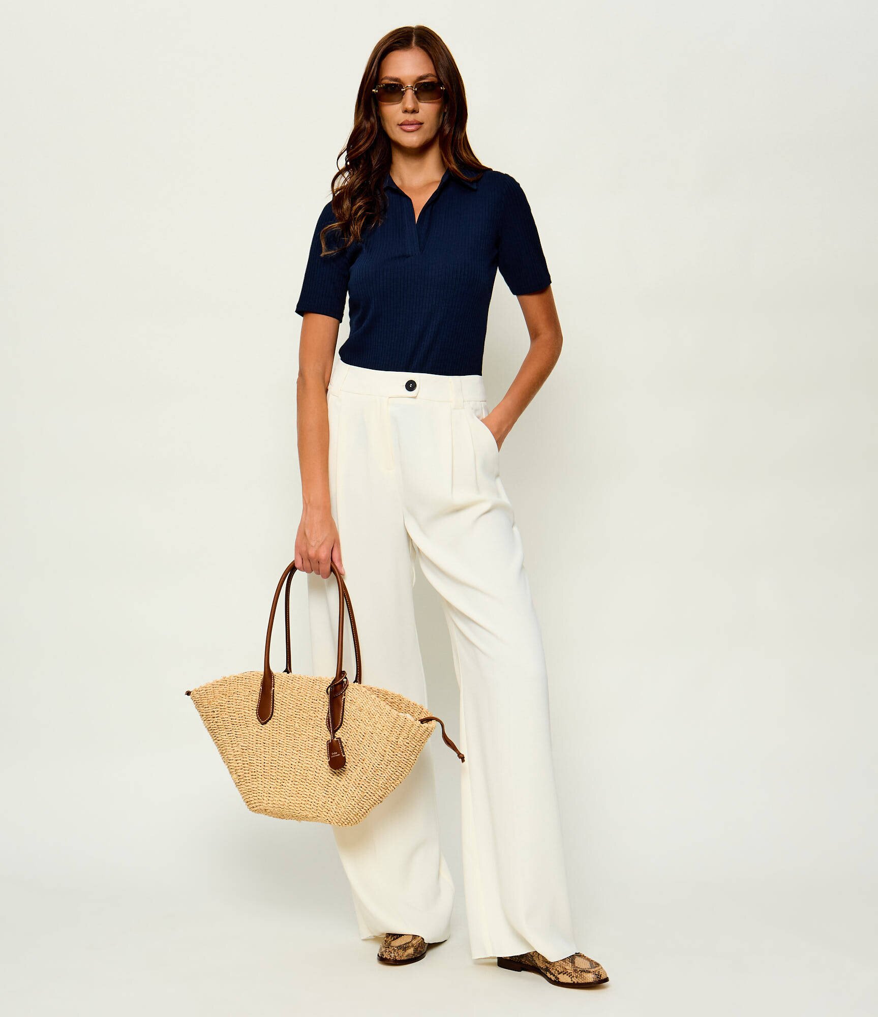 Polo Ralph Lauren Geantă shopper Bellport cu adaos de piele