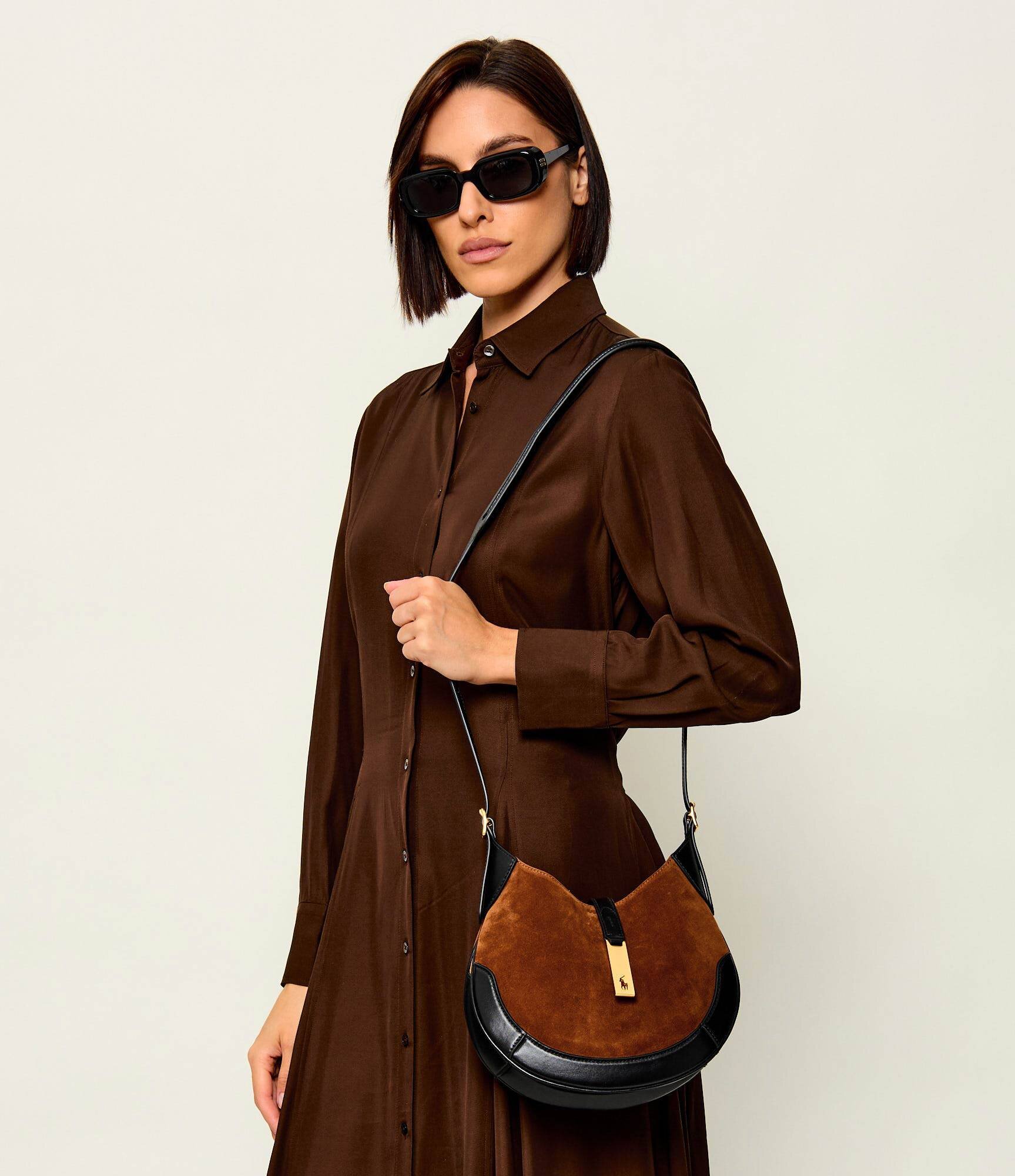 Polo Ralph Lauren Hobo Id | piele întoarsă cu adaos de piele