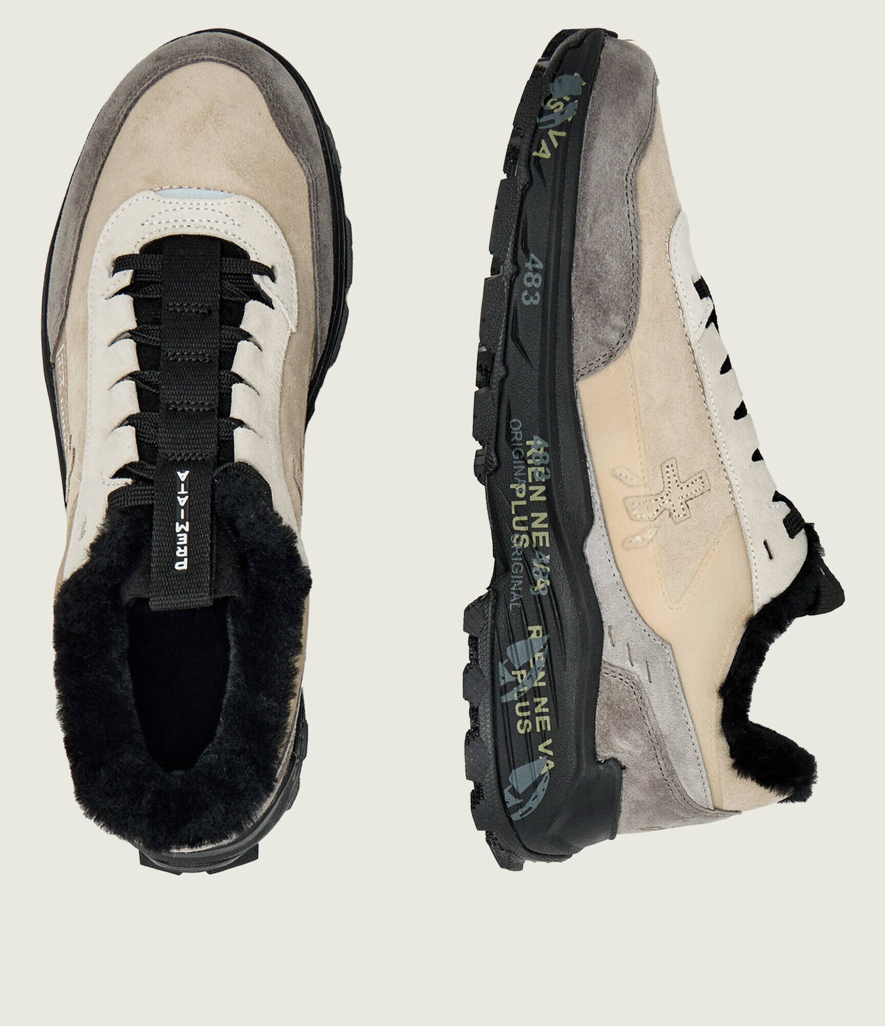 Premiata Sneakers DEVEN_435 cu adaos de piele