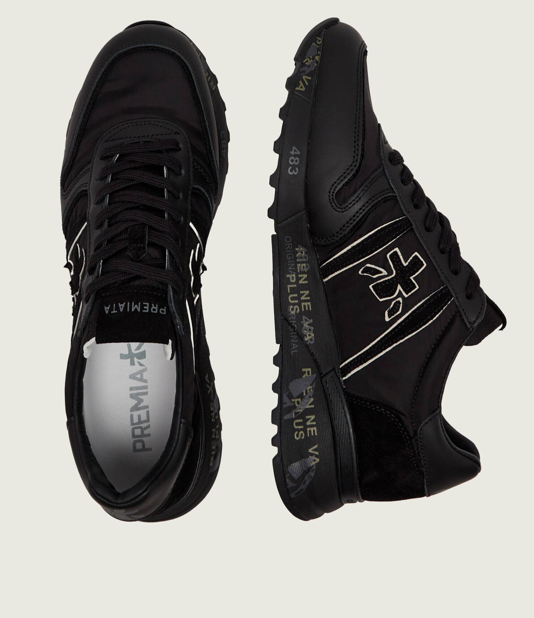 Premiata Sneakers Lander cu adaos de piele