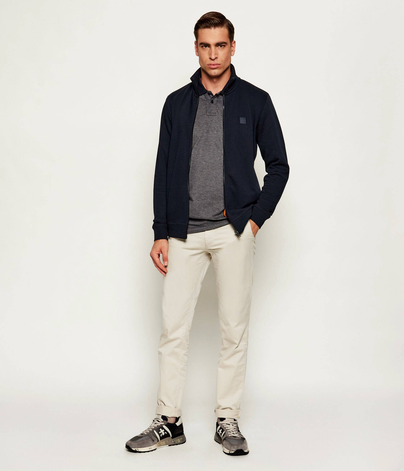 Premiata Sneakers LANDER cu adaos de piele