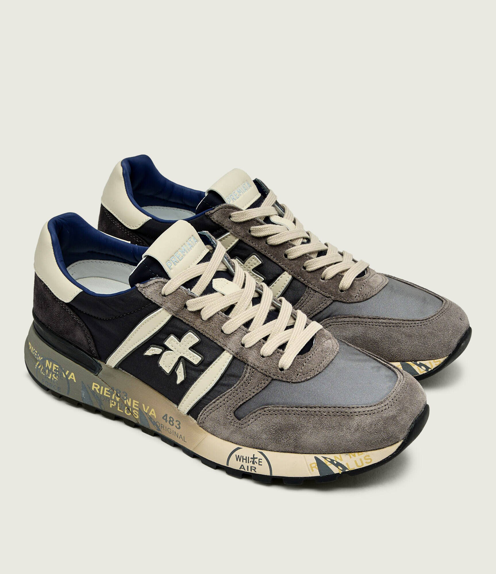 Premiata Sneakers LANDER cu adaos de piele