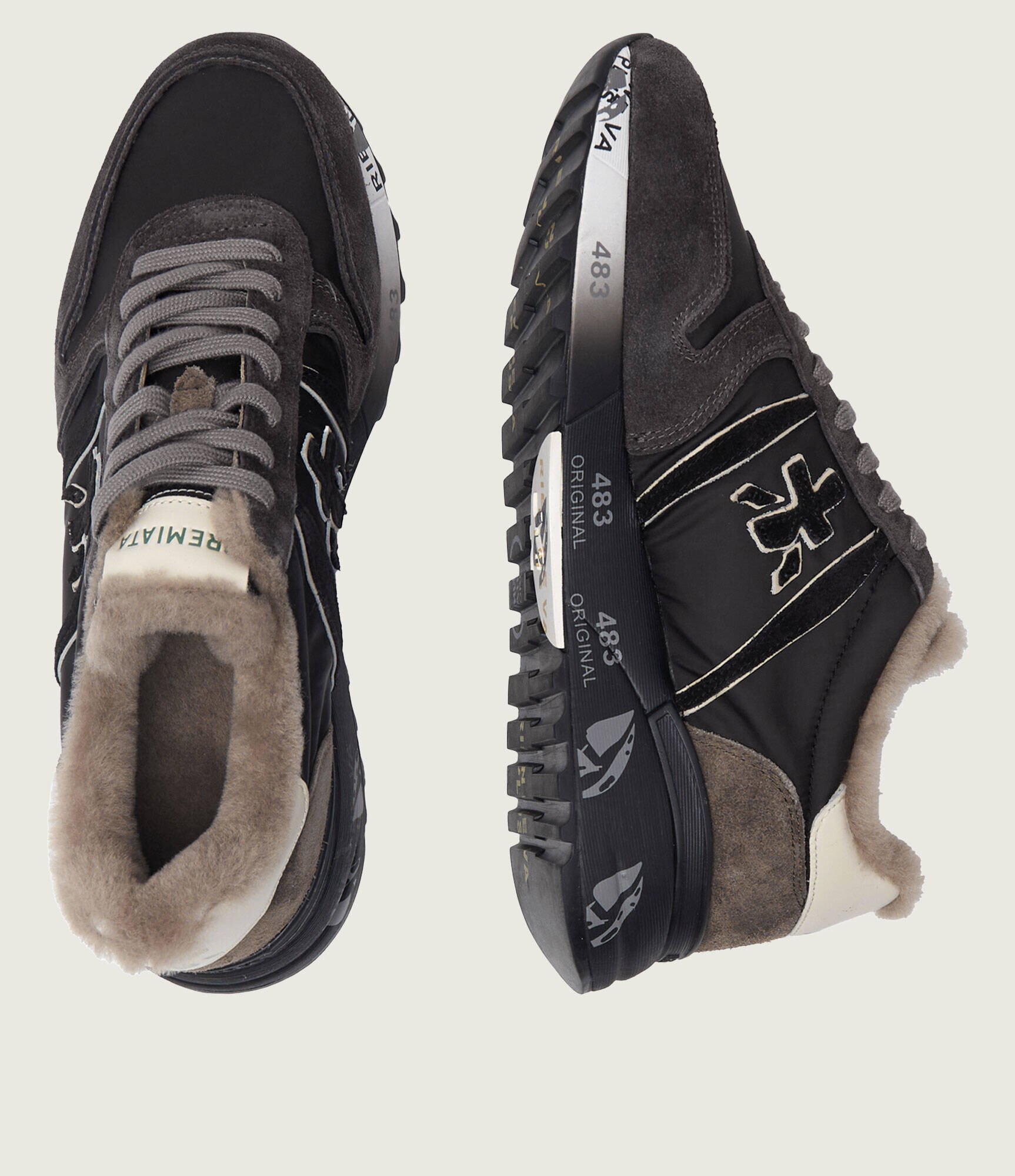 Premiata Sneakers LANDER cu adaos de piele