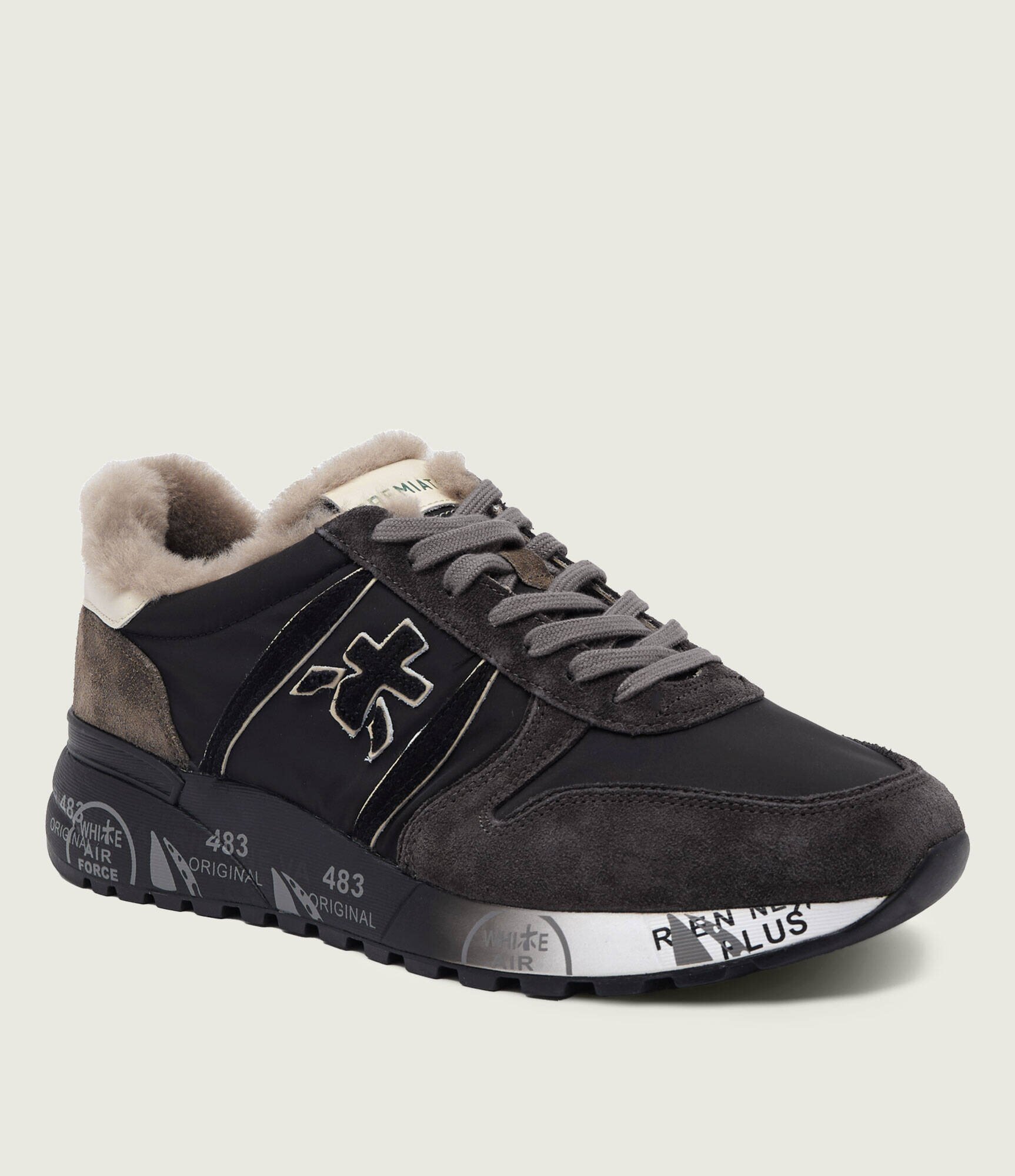 Premiata Sneakers LANDER cu adaos de piele