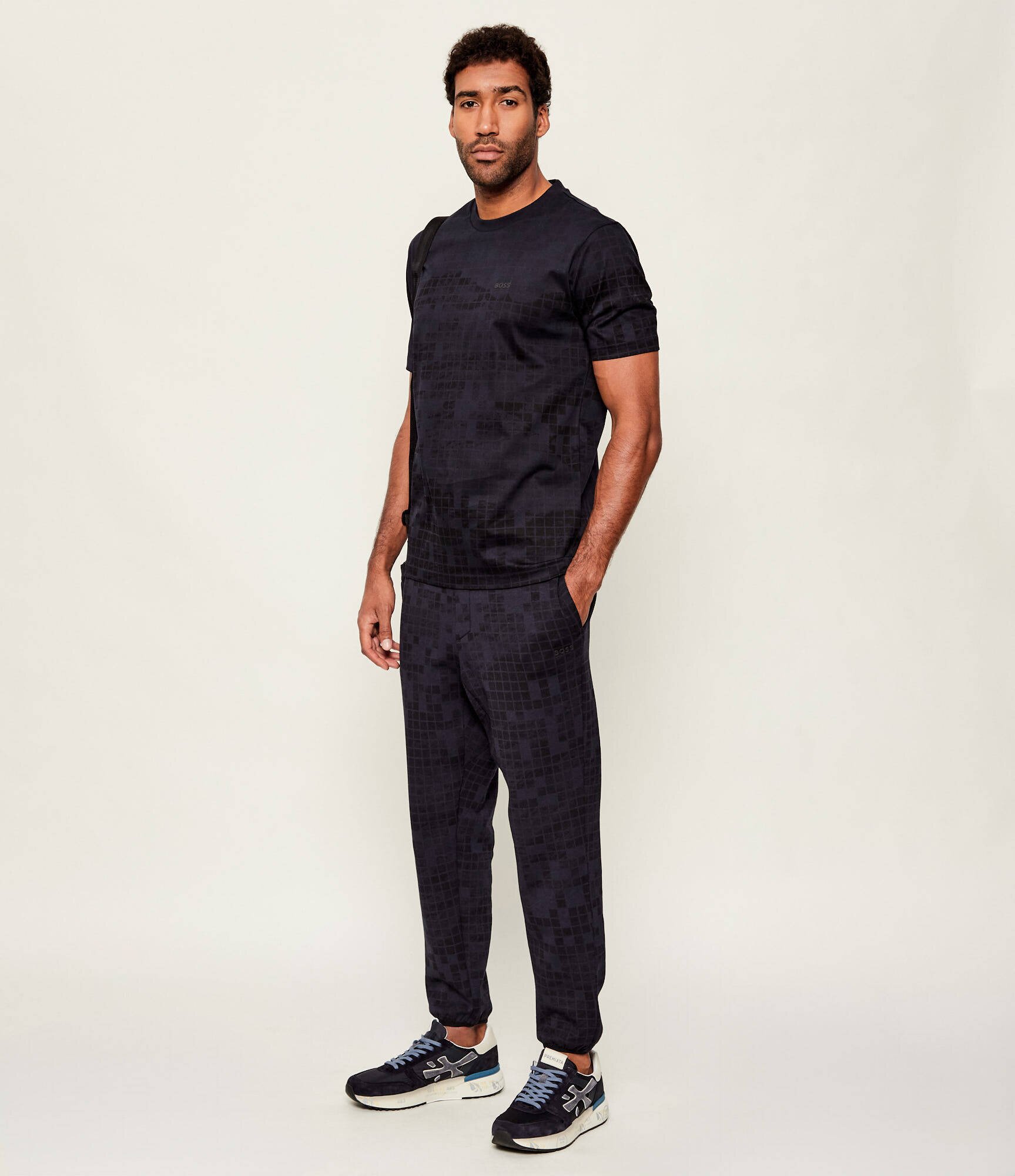 Premiata Sneakers MICK cu adaos de piele