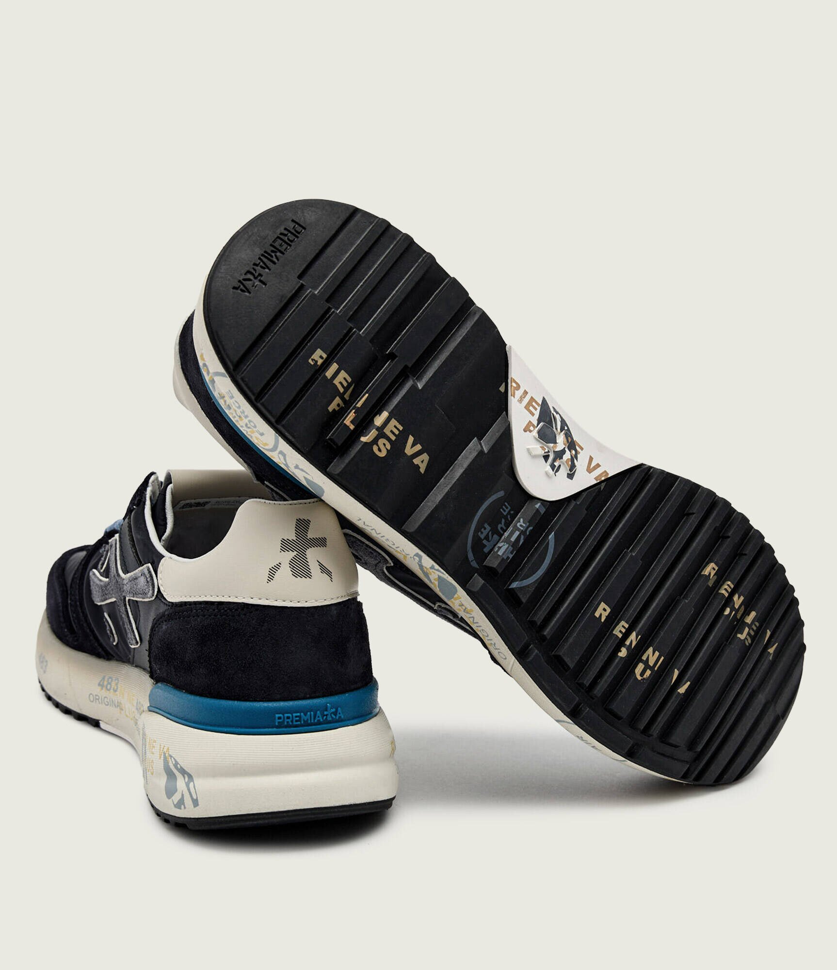 Premiata Sneakers MICK cu adaos de piele